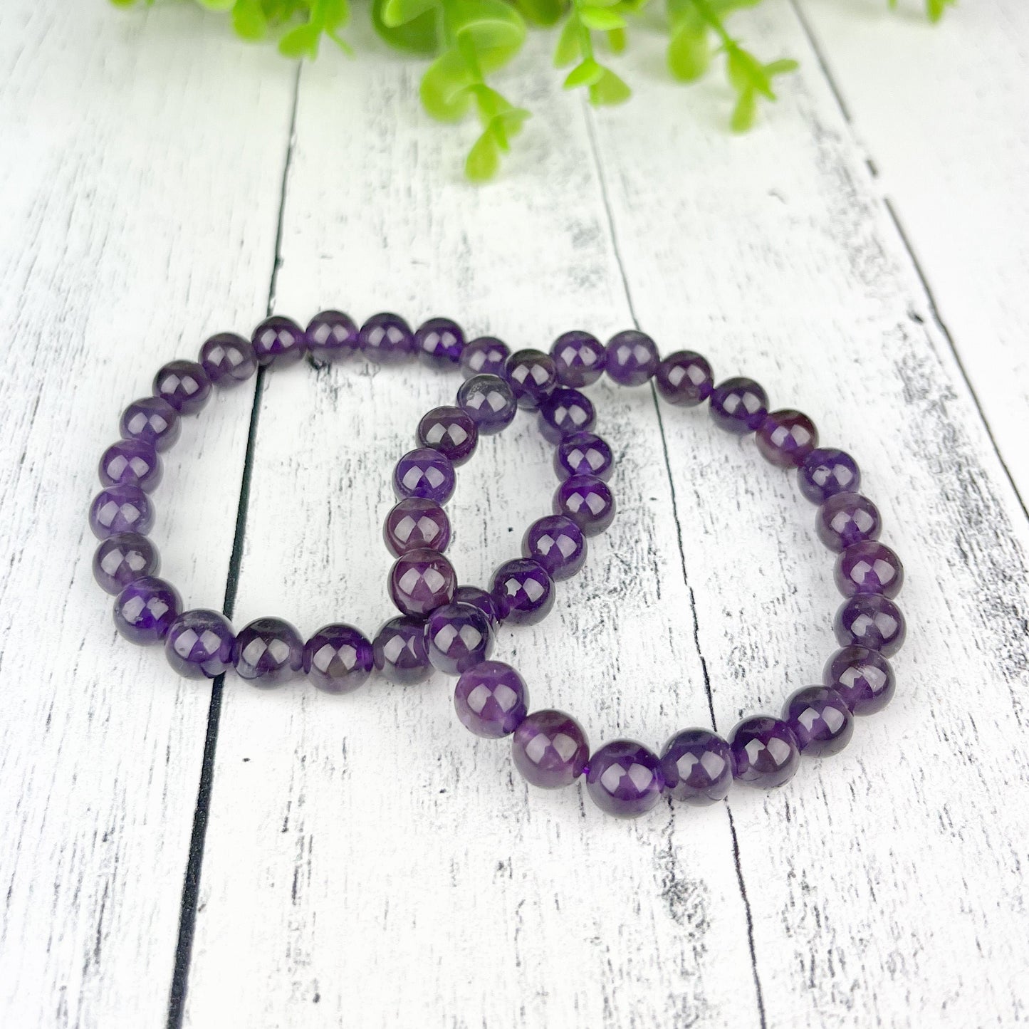 Amethyst Gemstone Beaded Bracelet, Elegant Natural 8mm Gemstone Beads, Calming Energy Accessory, Healing Crystals and Stone - Crystals for everyone • Crystals And Cord