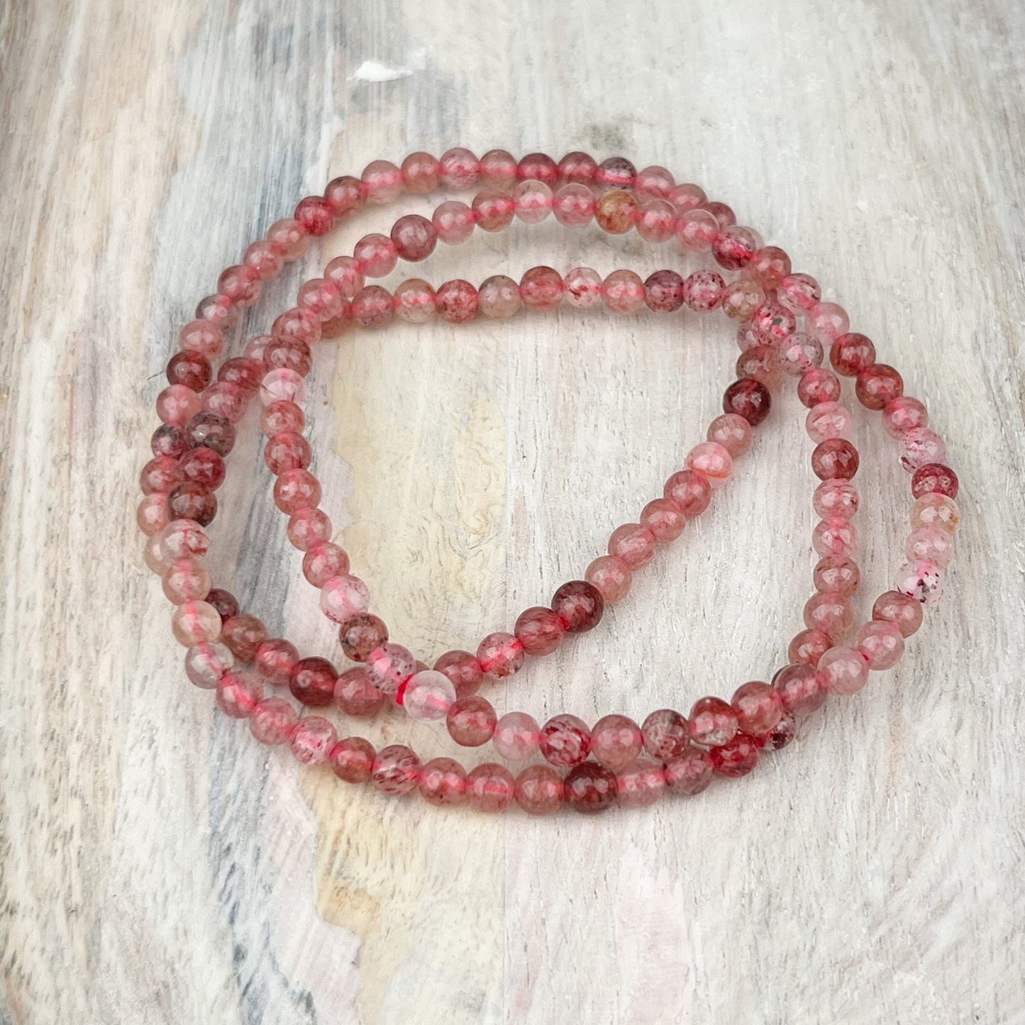 Red Aventurine Bracelet 4mm Beads • Crystal Healing Stretch Bracelet • Small Gemstone Bracelet • Energy Jewelry • Root Chakra Gift - Crystals for everyone • Crystals And Cord