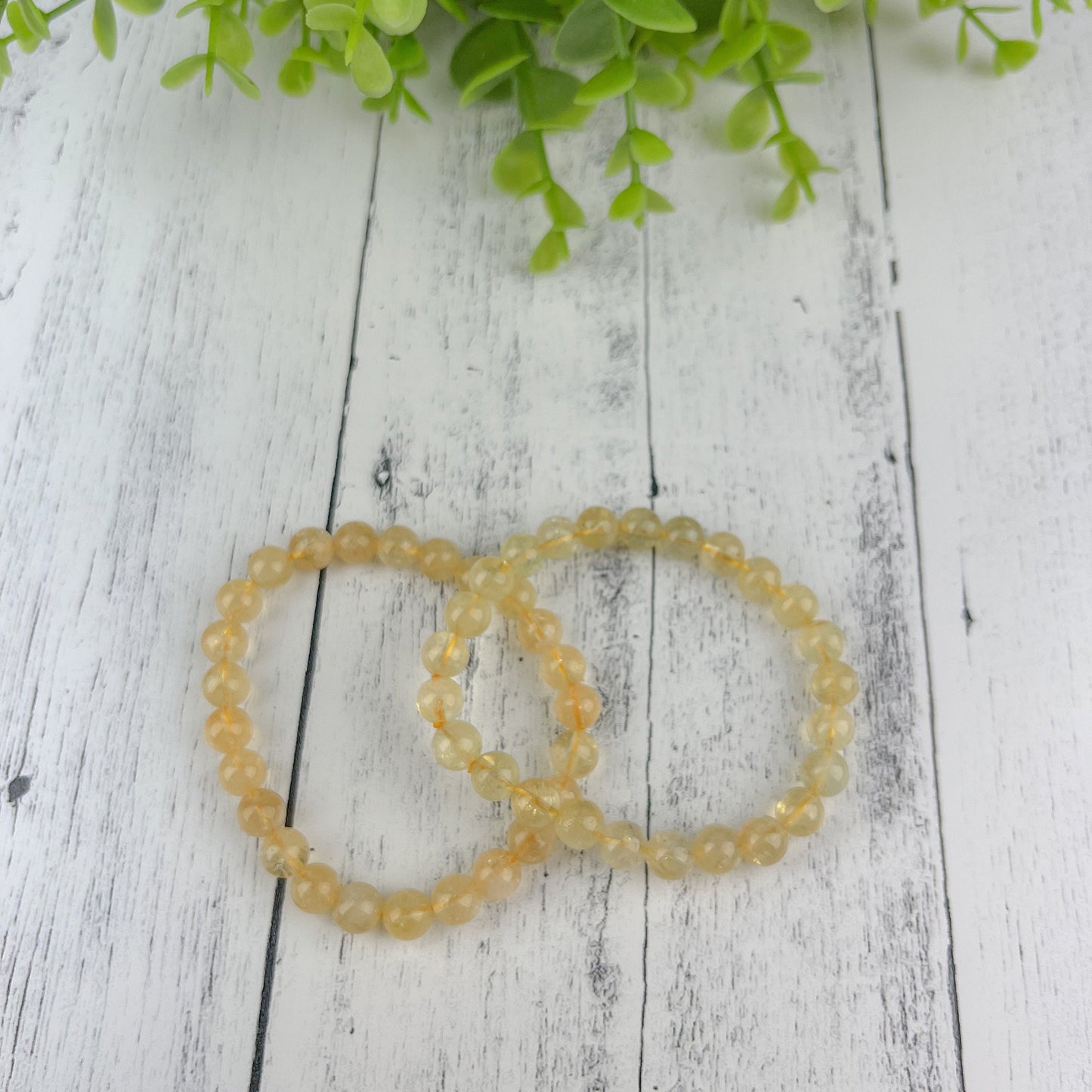 Citrine Gemstone Bracelet for Wealth, Prosperity, and Creativity - 8mm Stone Beads - Elastic 7.5 Inch Bracelet - Crystals for everyone • Crystals And Cord