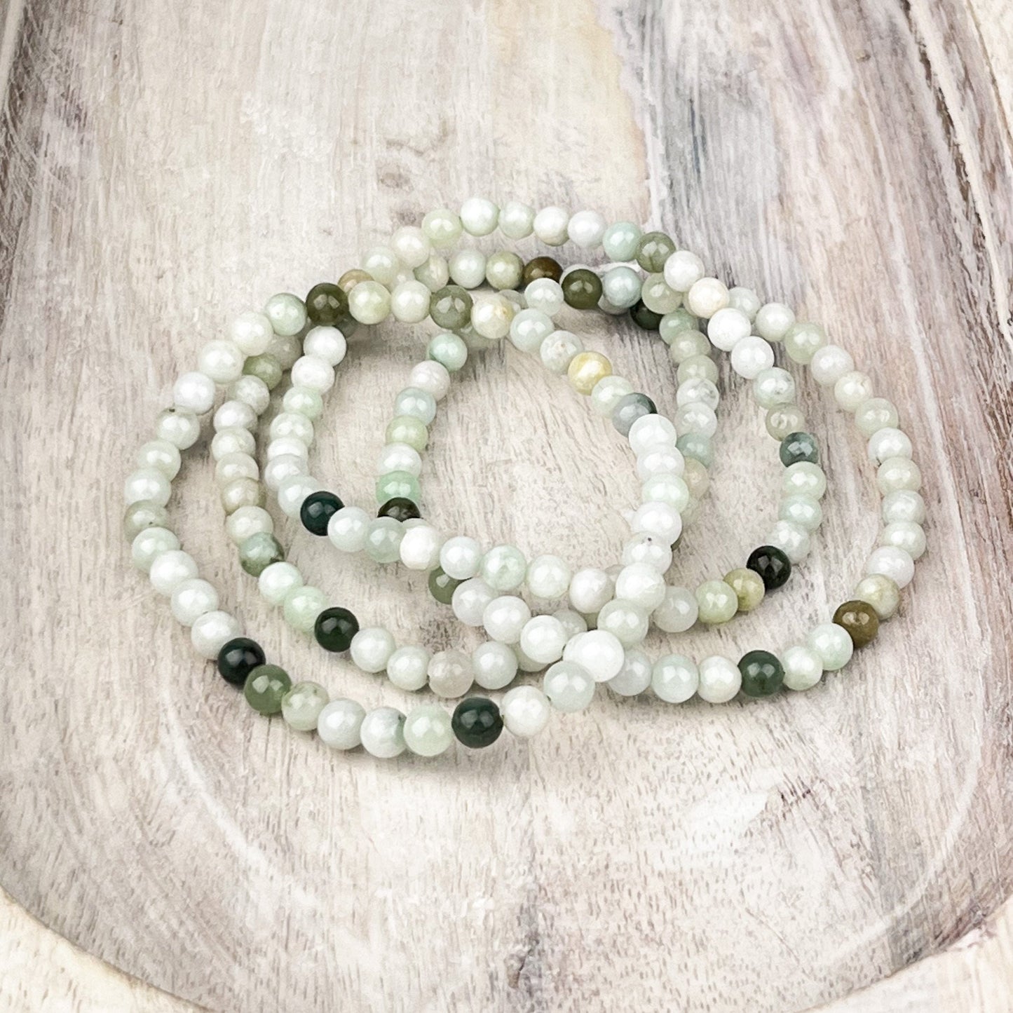 Manifest Your Goals with Lucky Jade Gemstone Bracelet - 4mm Stone Beads for Harmony, Courage, and Wealth - 7.5 inches - Crystals for everyone • Crystals And Cord
