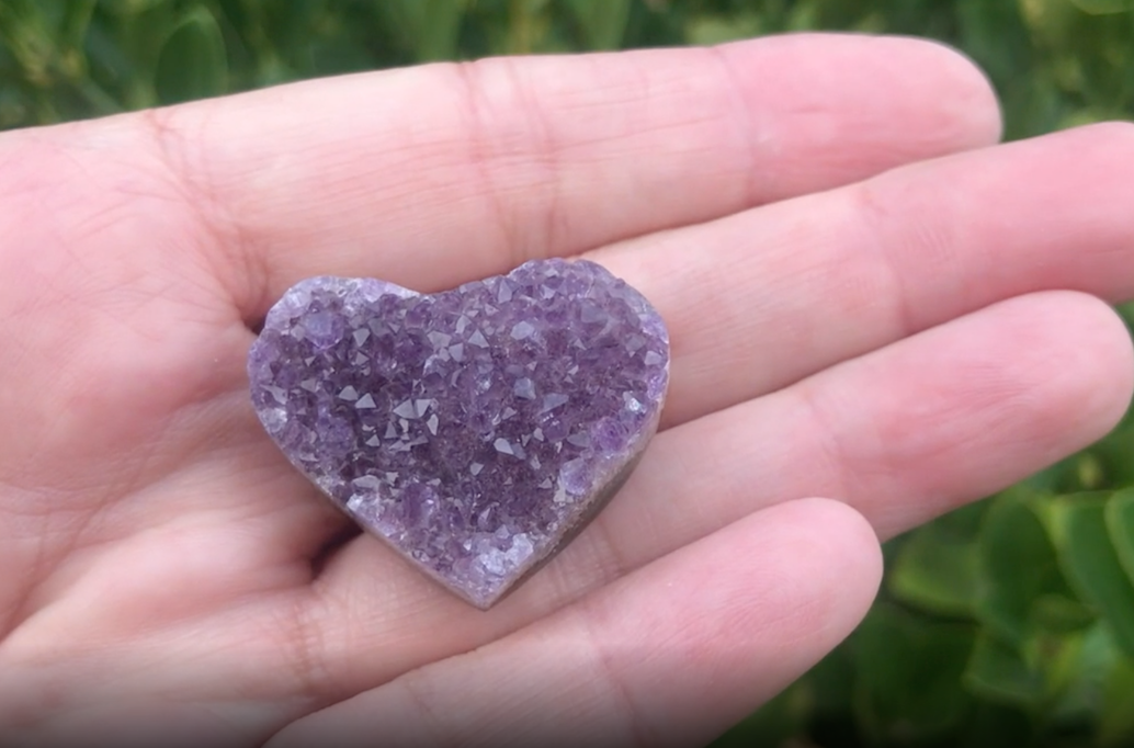 Amethyst Heart Druzy small 1" - Crystals for everyone • Crystals And Cord