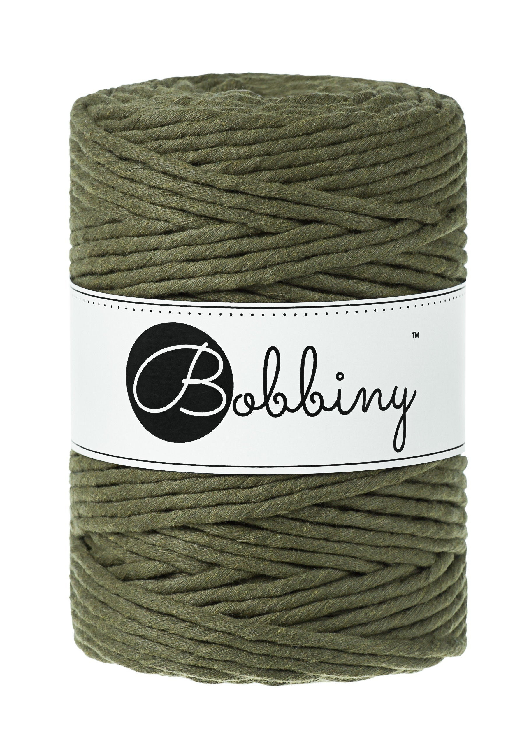 BOBBINY Macrame Cord 5mm Single Twist – 100% Recycled Cotton, Craft Rope in Many Colors