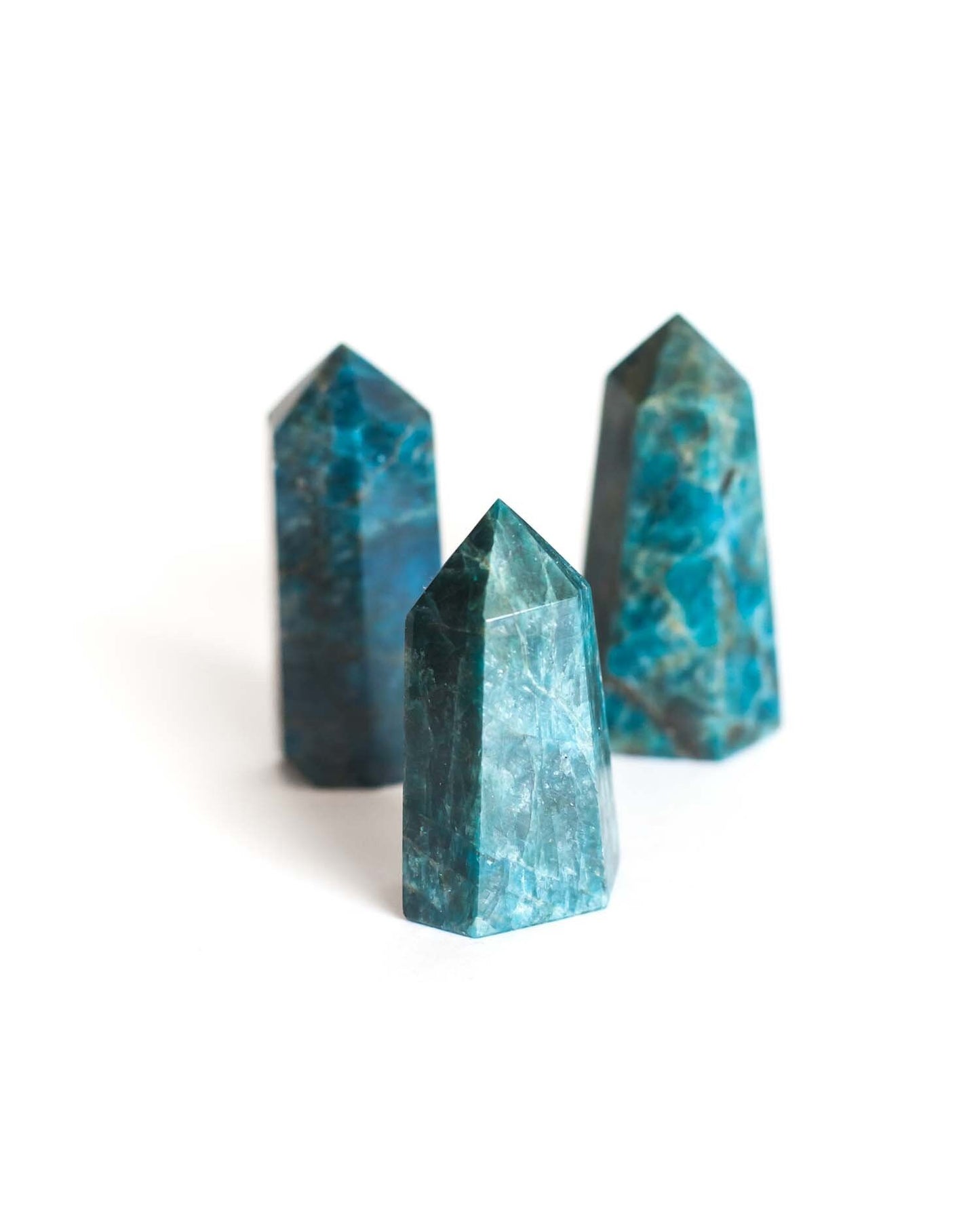 Blue Apatite Crystal Towers, Gemstone Altar Decor, Crystal Points, Meditation Energy Stones, Spiritual Decorations, Crystal Obelisks - Crystals for everyone • Crystals And Cord