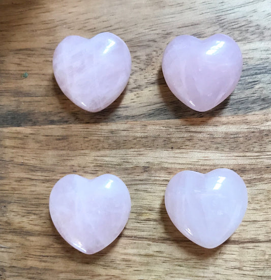 Natural Rose Quartz Heart Carved Stone for Love, Healing, and Peace - Altar Decor, Meditation, Reiki, Chakra Work - 30-35mm - Crystals for everyone • Crystals And Cord