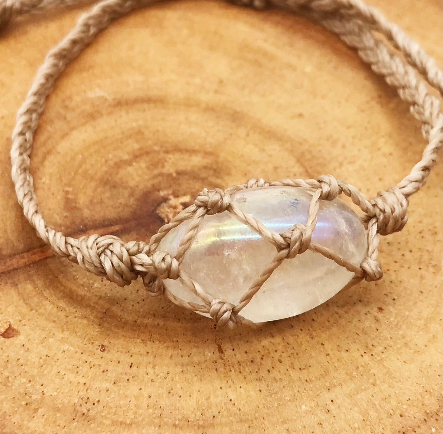 Adjustable Rainbow Angel Aura Quartz Crystal Bracelet Jewelry for Playfulness Inner Peace and Clarity - Crystals for everyone • Crystals And Cord