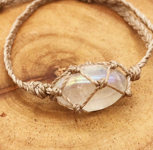 Adjustable Rainbow Angel Aura Quartz Crystal Bracelet Jewelry for Playfulness Inner Peace and Clarity - Crystals for everyone • Crystals And Cord