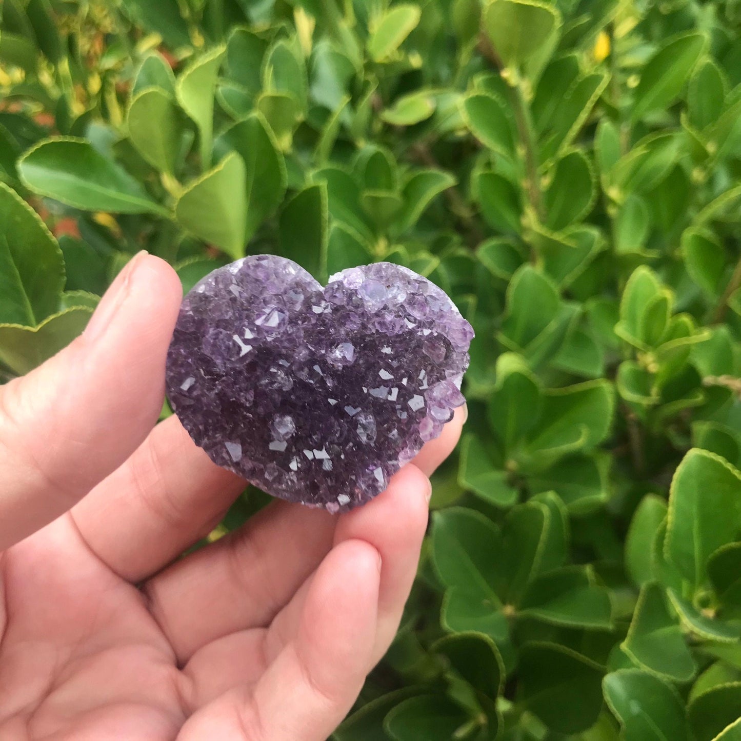 Amethyst Heart Druzy – Holiday Gift for Her, Spiritual Protection Crystal, Fall Home Decor, Stress Relief Stone, Unique Gemstone Cluster - Crystals for everyone • Crystals And Cord