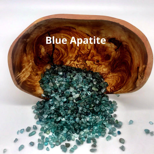 Manifestation and Motivation: A++ Blue Apatite Gemstone Chips for Meditation and Creativity - Semi Tumbled Crystal Chips for Art Projects - Crystals for everyone • Crystals And Cord