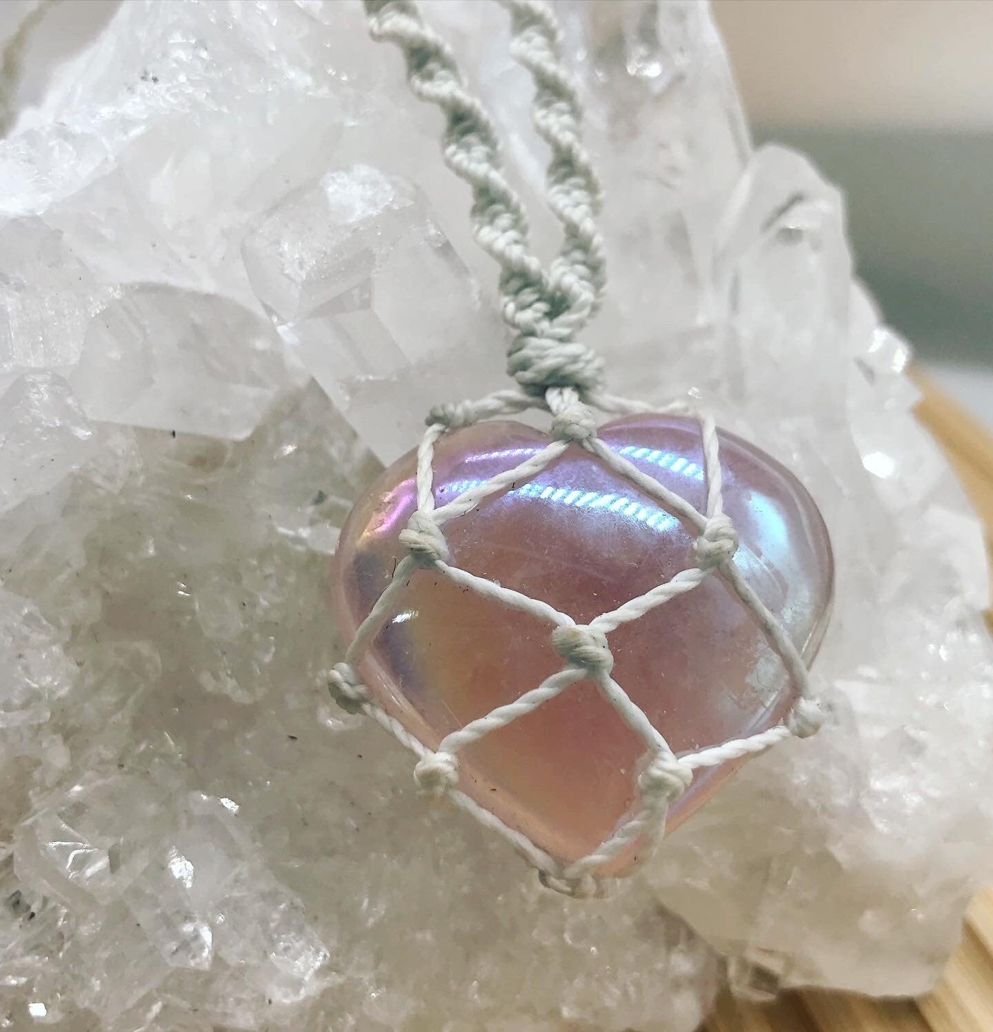 Elevate Your Style and Spirit with Angel Aura Rose Quartz Jewelry Set for Inner Peace and Love - Crystals for everyone • Crystals And Cord