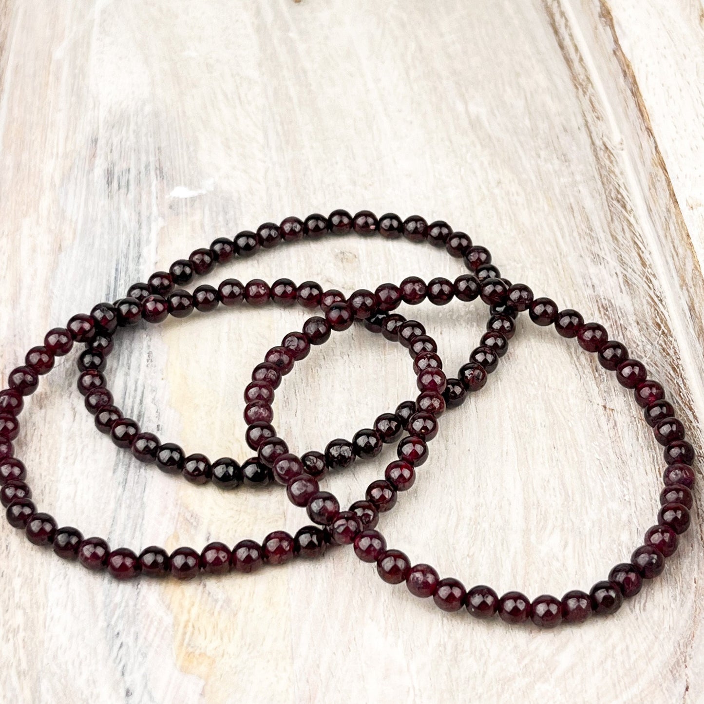 Garnet Gemstone Bracelet 4mm Beautiful LOVE stone also known to attract success - Crystals for everyone • Crystals And Cord