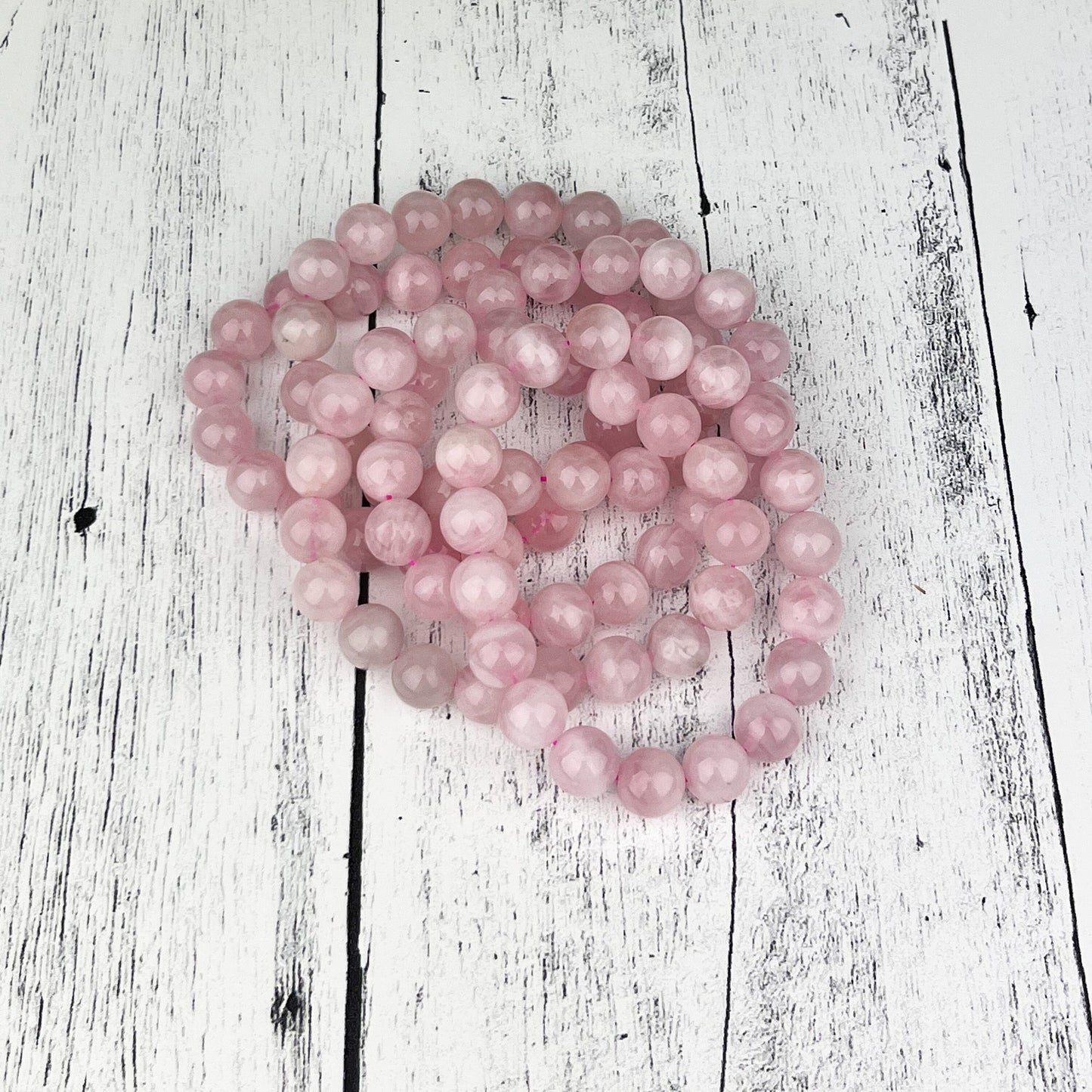 Natural Rose Quartz Gemstone Bracelet with 10mm Beads - Heart Healing, Love, Friendship - Elastic 7.5 inches - Calming, Comforting Energy - Crystals for everyone • Crystals And Cord