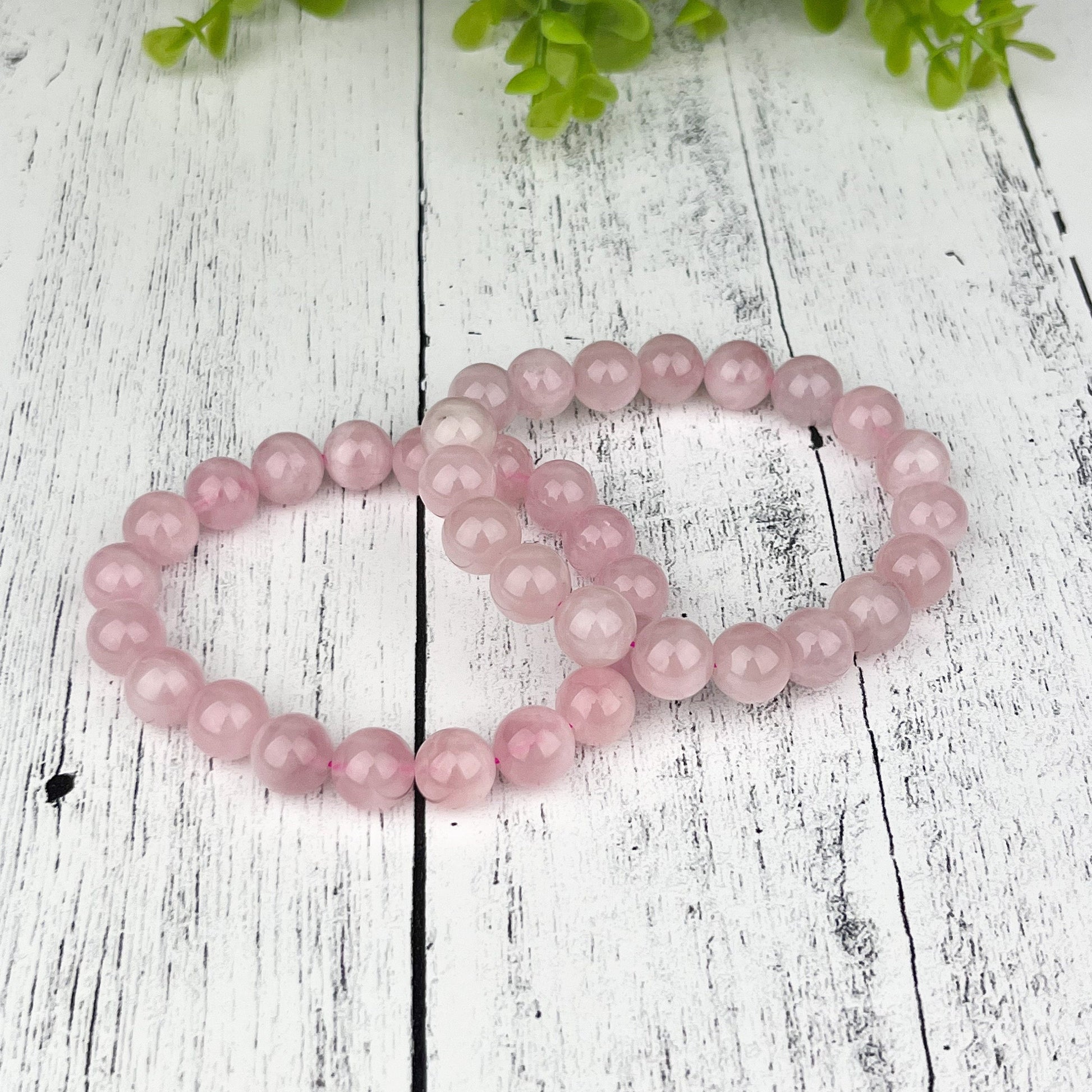 Natural Rose Quartz Gemstone Bracelet with 10mm Beads - Heart Healing, Love, Friendship - Elastic 7.5 inches - Calming, Comforting Energy - Crystals for everyone • Crystals And Cord