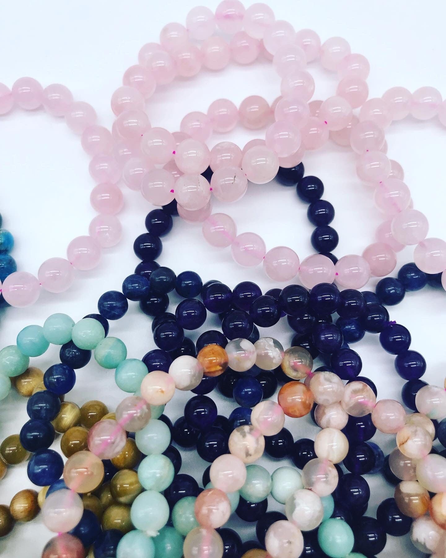 Natural Rose Quartz Gemstone Bracelet with 10mm Beads - Heart Healing, Love, Friendship - Elastic 7.5 inches - Calming, Comforting Energy - Crystals for everyone • Crystals And Cord