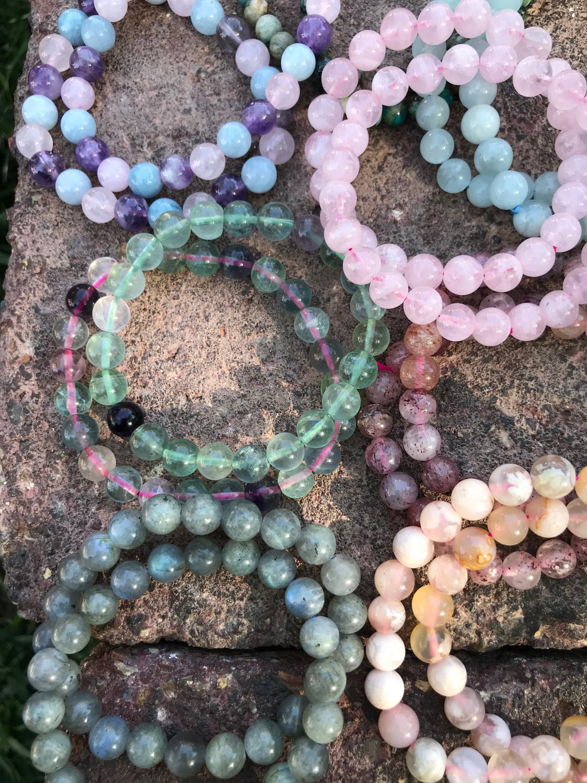 Fluorite Bead Bracelet – Natural Healing Crystal Stretch Bracelet for Clarity & Focus – Elastic Gemstone Jewelry Gift - Crystals for everyone • Crystals And Cord