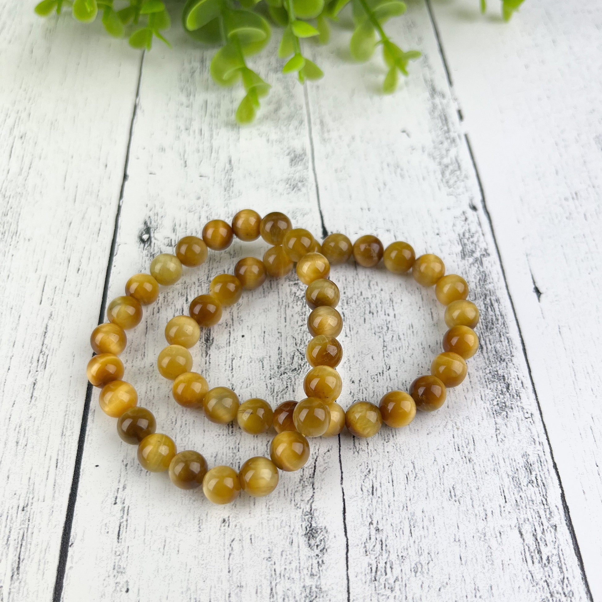 ATTRACT WEALTH & SUCCESS with Tiger Eye Gemstone Bracelet - 8mm Stone Beads for Creativity, Confidence -Grounding Energy - Crystals for everyone • Crystals And Cord
