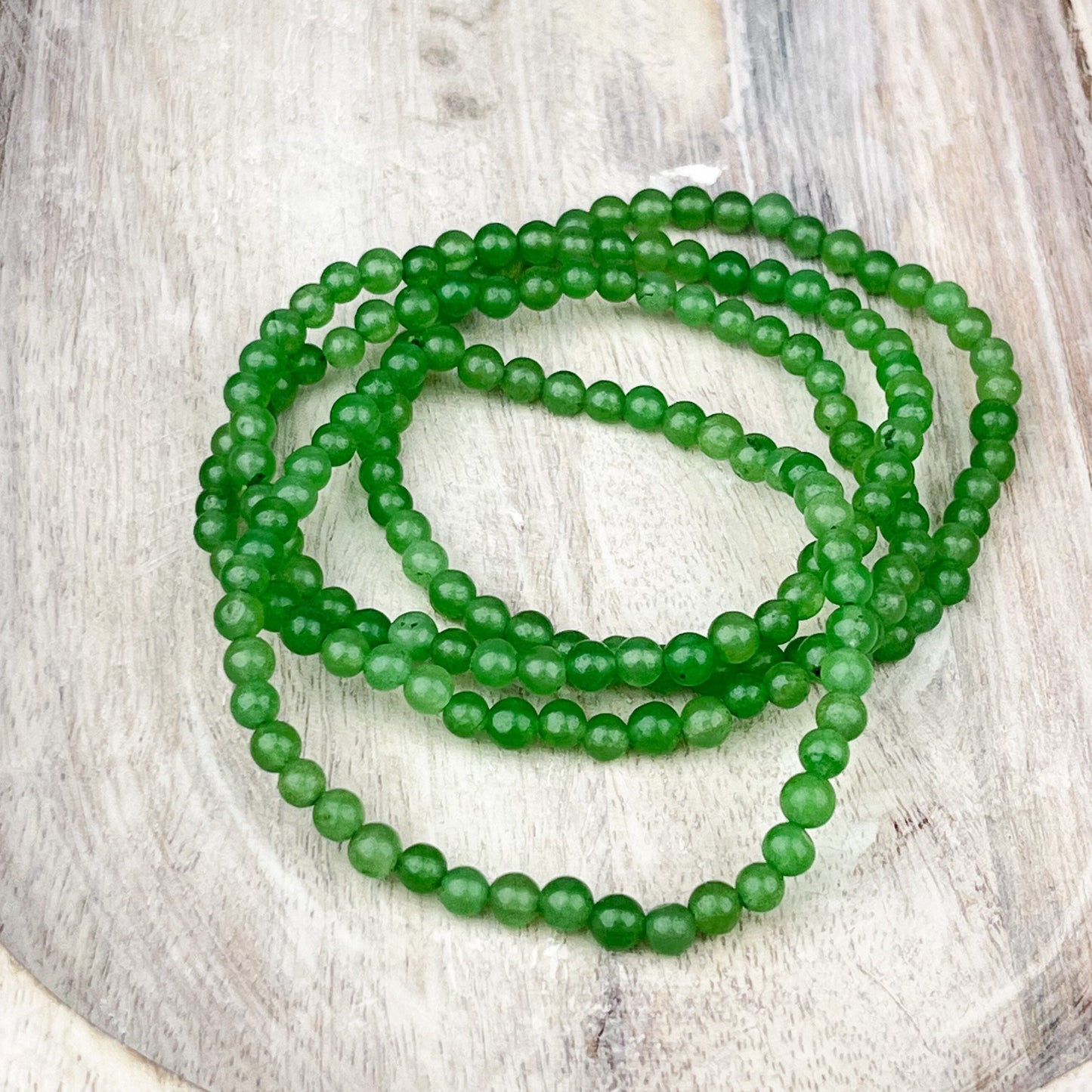 Green Aventurine Crystal Bracelet 4mm Attracts luck wealth and success - Crystals for everyone • Crystals And Cord