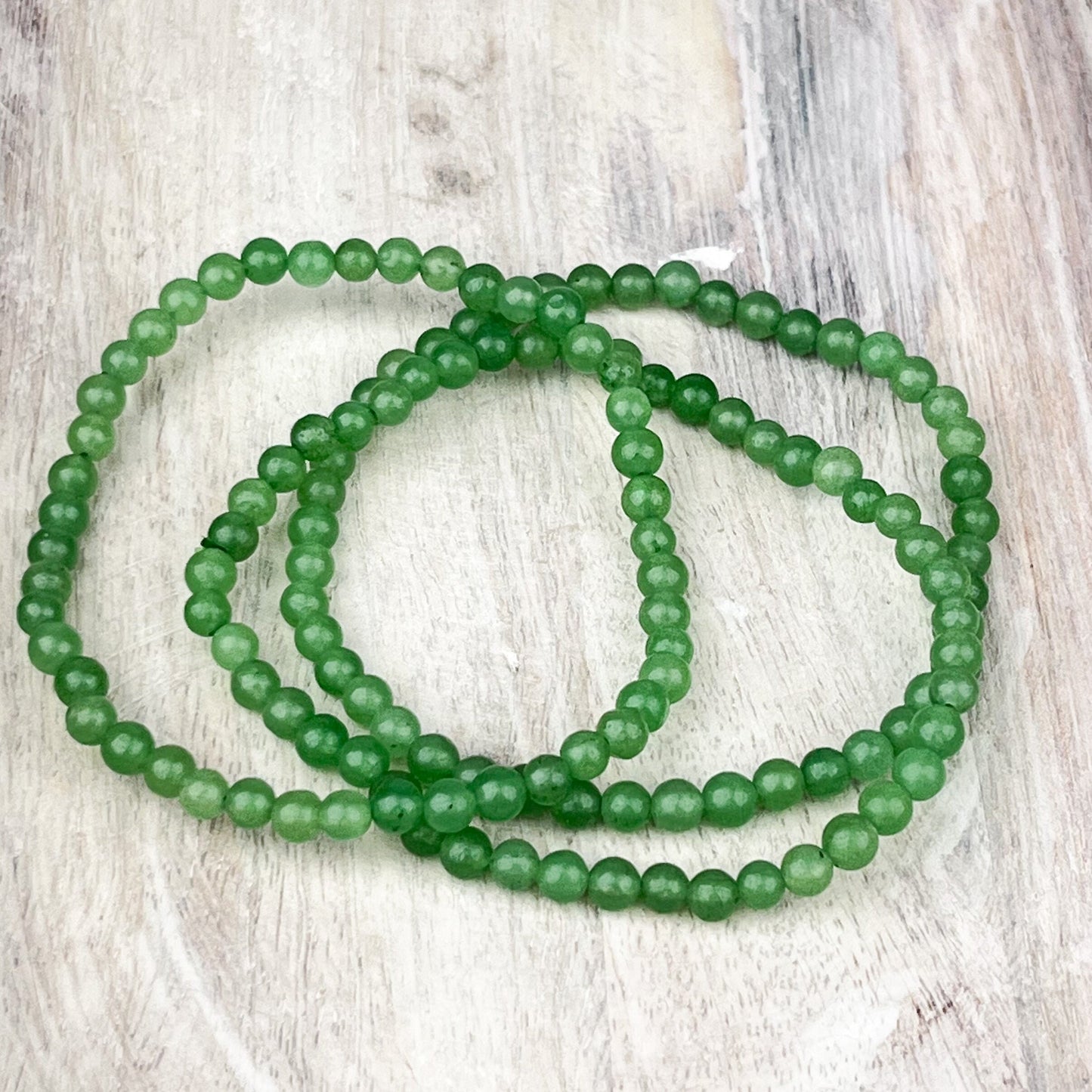 Green Aventurine Crystal Bracelet 4mm Attracts luck wealth and success - Crystals for everyone • Crystals And Cord