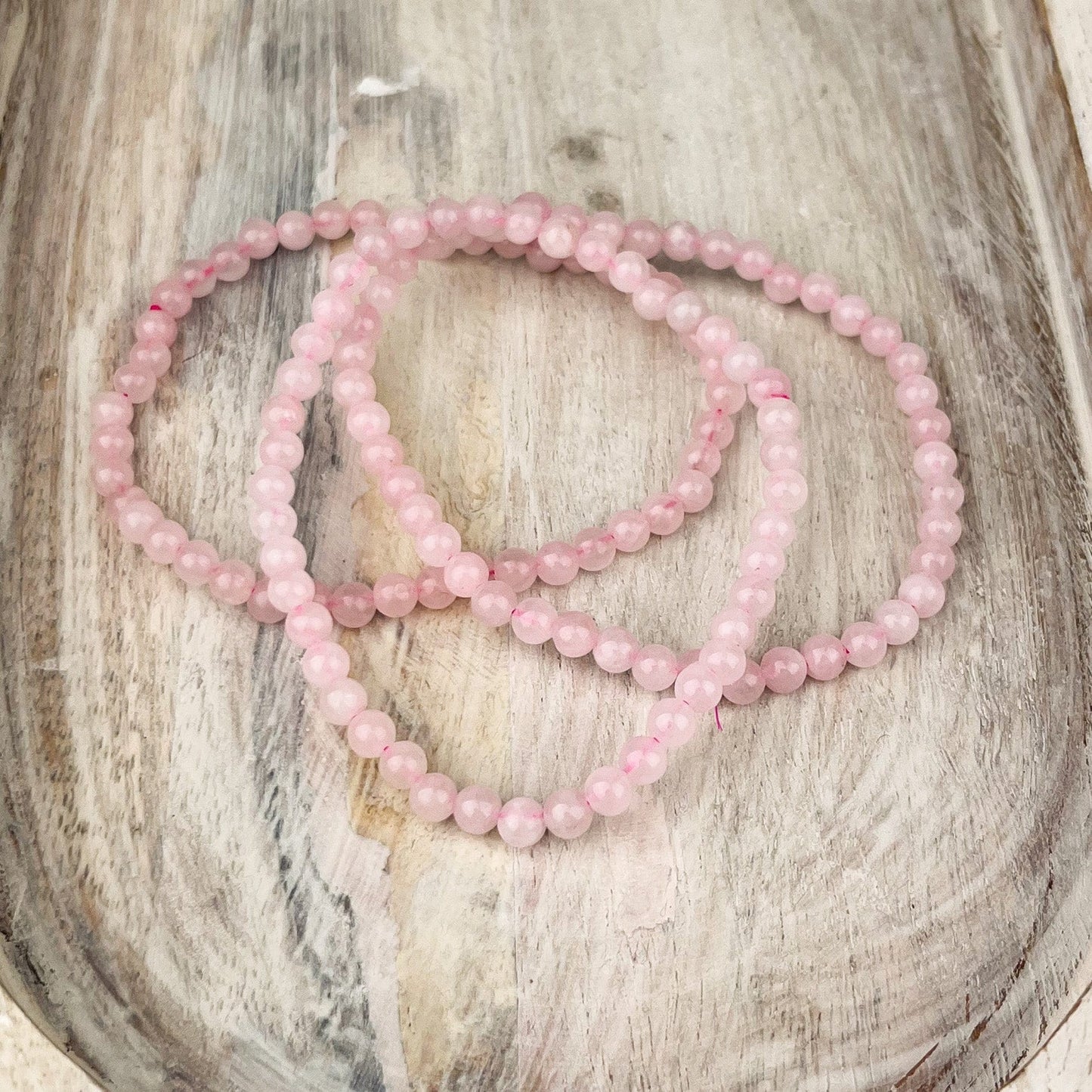 Soothing Rose Quartz Bracelet 4mm Gemstone Beads for Love, Peace & Heart-Opening Energy - Crystals for everyone • Crystals And Cord