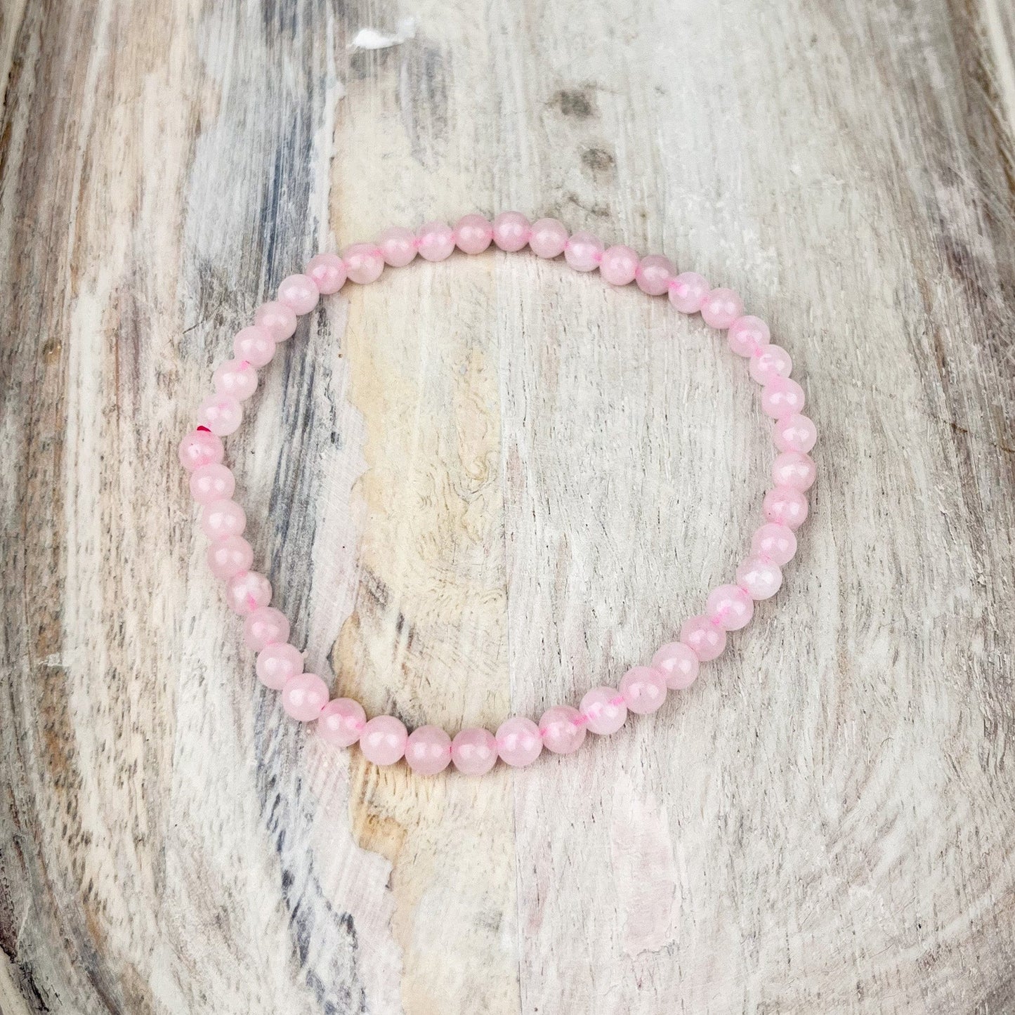 Soothing Rose Quartz Bracelet 4mm Gemstone Beads for Love, Peace & Heart-Opening Energy - Crystals for everyone • Crystals And Cord