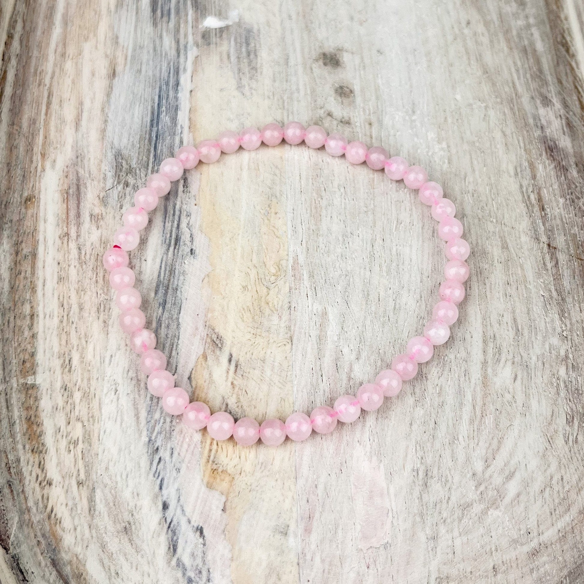 Soothing Rose Quartz Bracelet 4mm Gemstone Beads for Love, Peace & Heart-Opening Energy - Crystals for everyone • Crystals And Cord