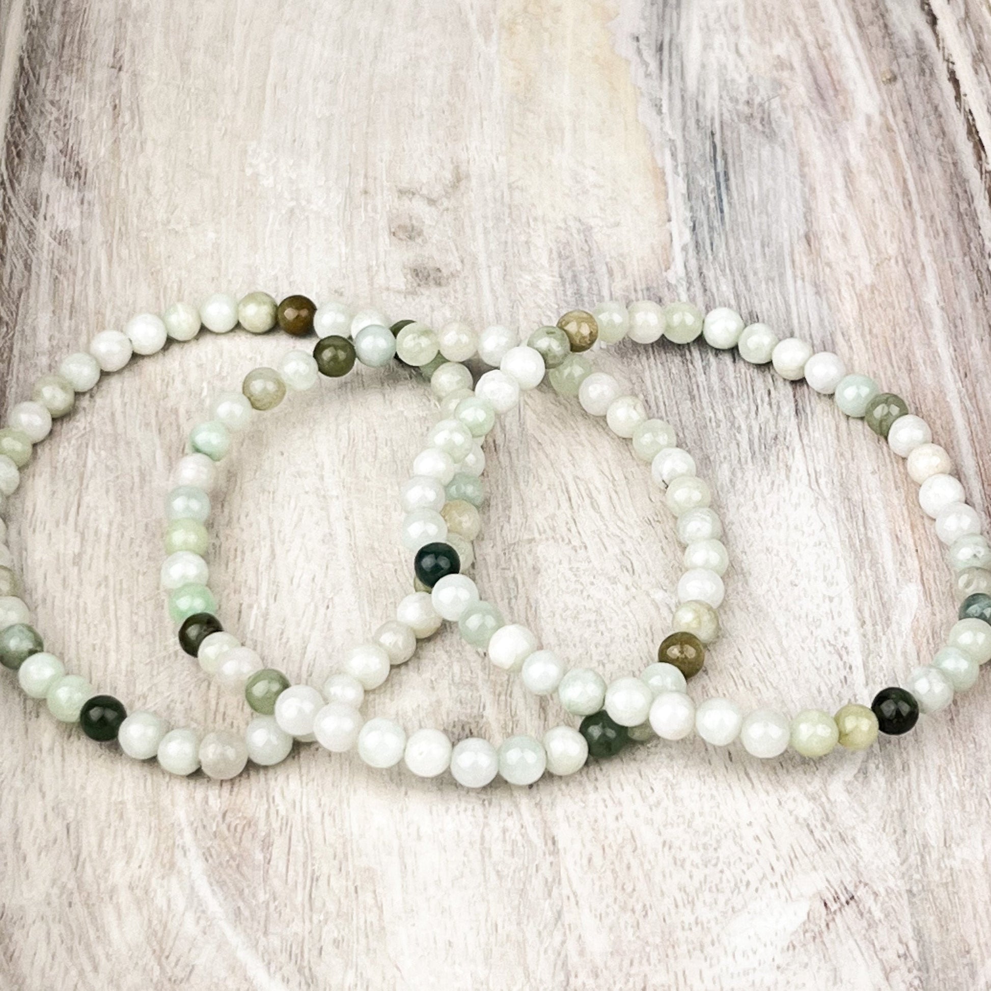 Manifest Your Goals with Lucky Jade Gemstone Bracelet - 4mm Stone Beads for Harmony, Courage, and Wealth - 7.5 inches - Crystals for everyone • Crystals And Cord