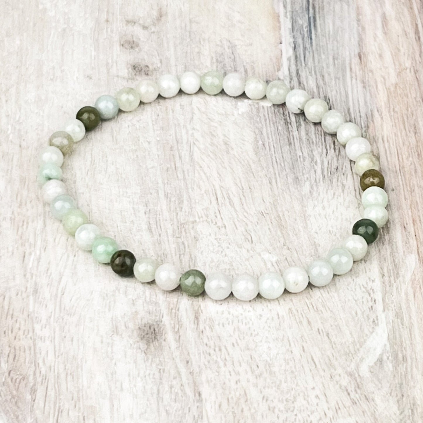 Manifest Your Goals with Lucky Jade Gemstone Bracelet - 4mm Stone Beads for Harmony, Courage, and Wealth - 7.5 inches - Crystals for everyone • Crystals And Cord