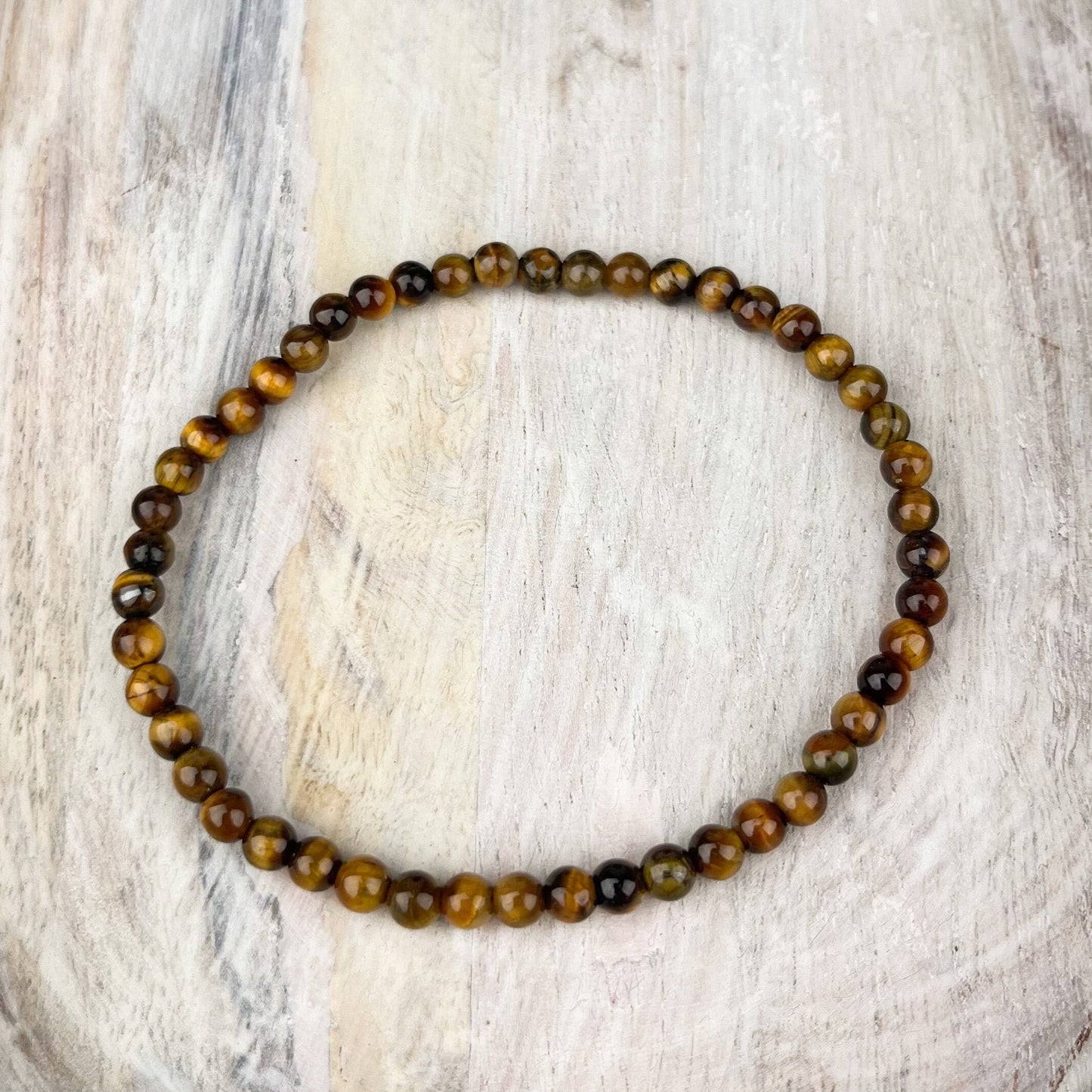 Tiger Eye Gemstone Bracelet for Wealth, Prosperity & Success - 4mm Stone Beads - Business Crystal Jewelry - Crystals for everyone • Crystals And Cord