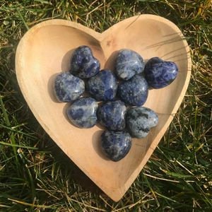 Harmony-Inducing Sodalite Pocket Heart for Grounding, Intuition, and Balance - Self-Esteem, Trust, and Acceptance Energy - Crystals for everyone • Crystals And Cord
