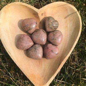 Rhodonite Crystal Heart – Pocket-Sized Gemstone for Self-Worth, Emotional Balance, Love & Forgiveness – Heart Chakra Crystal Gift - Crystals for everyone • Crystals And Cord