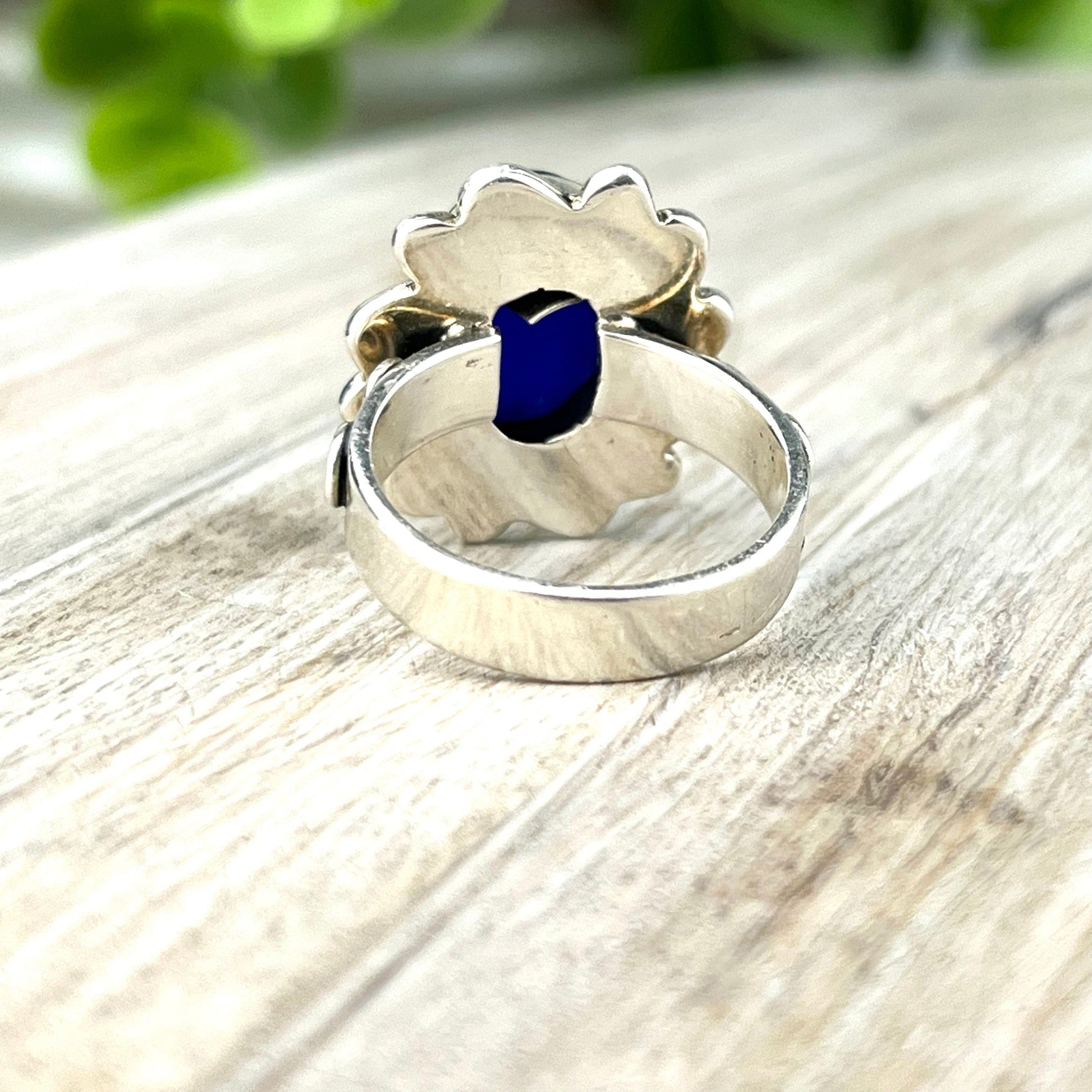Blue Chalcedony Silver Ring - Size 8 - Balance & Stability Gemstone Jewelry - Serene - Grounding Energy - Handcrafted Sterling Silver - Crystals for everyone • Crystals And Cord