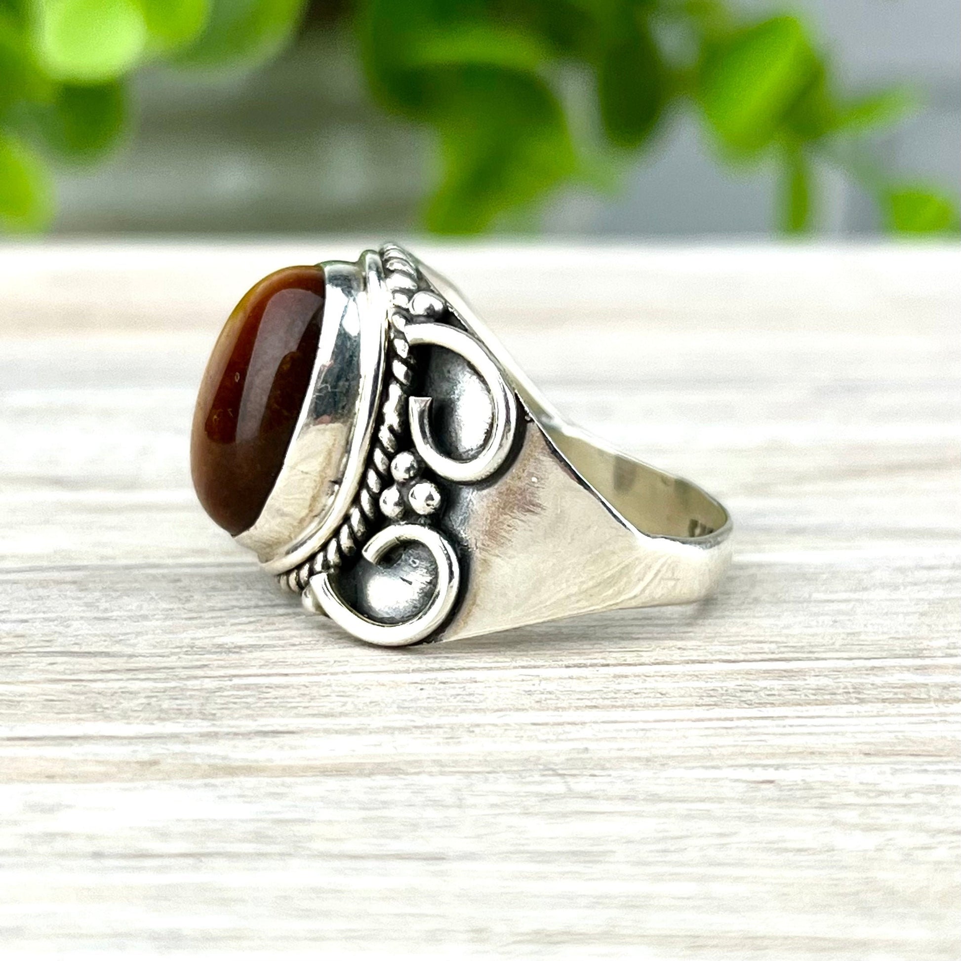 ATTRACT Wealth & Success with Tiger Eye Sterling Silver Ring | Size 8 | Business Stone for Entrepreneurs | Protection Amulet - Confidence - Crystals for everyone • Crystals And Cord