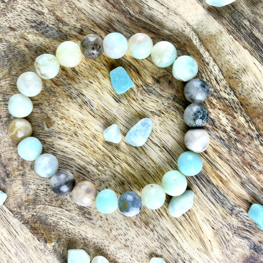 Caribbean Calcite Gemstone Bracelet - Spiritual Awakening Beaded Jewelry for Meditation and Self-Discovery - Elastic Bracelet 7 inches - Crystals for everyone • Crystals And Cord