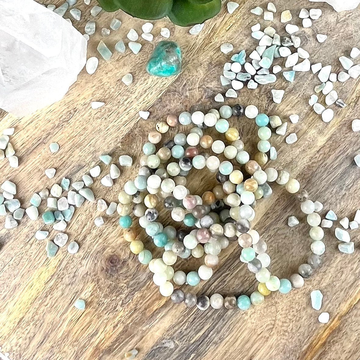Caribbean Calcite Gemstone Bracelet - Spiritual Awakening Beaded Jewelry for Meditation and Self-Discovery - Elastic Bracelet 7 inches - Crystals for everyone • Crystals And Cord