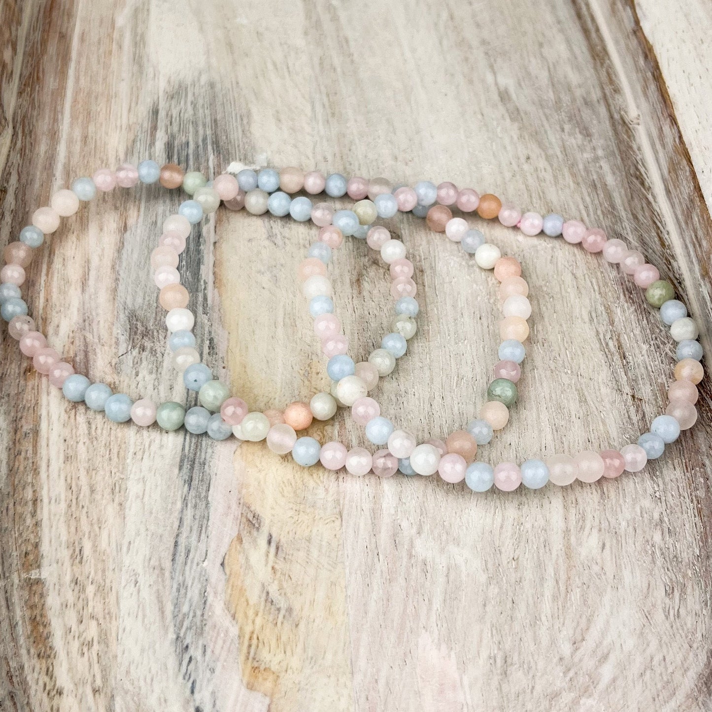 Morganite Crystal Bracelet – 4mm Natural Pastel Gemstone Beads for Self-Love, Emotional Healing, Heart Chakra & Feminine Energy - Crystals for everyone • Crystals And Cord