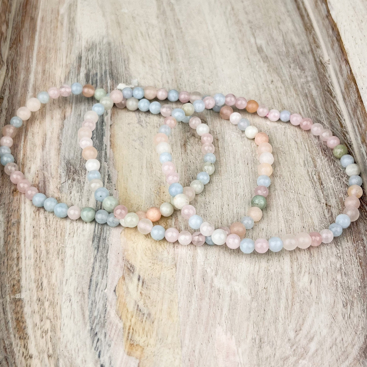 Morganite Bracelet · 4mm Dainty Bead Bracelet · Crystal Jewelry for Self Love & Healing · Gift-Ready Crystal Bracelet