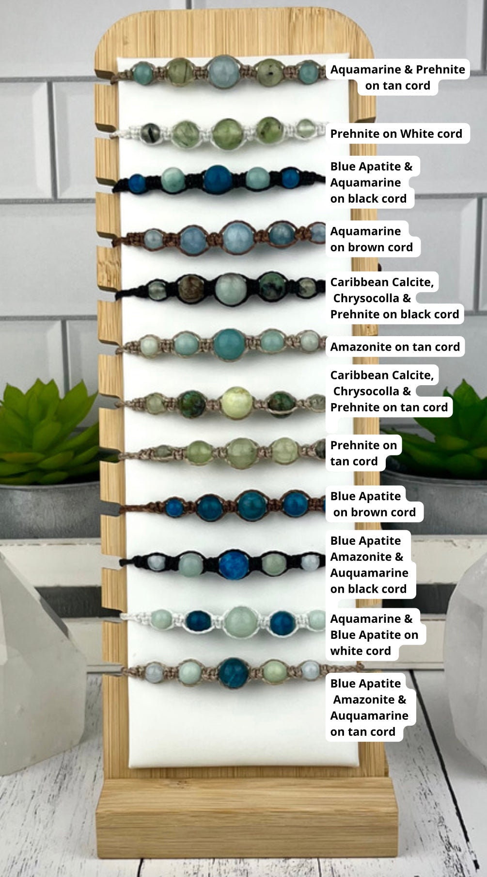 Spiritual Awakening Crystal Bracelet – Hand-Knotted Beads of Caribbean Calcite, Chrysocolla & Prehnite for Healing and Higher Guidance - Crystals for everyone • Crystals And Cord