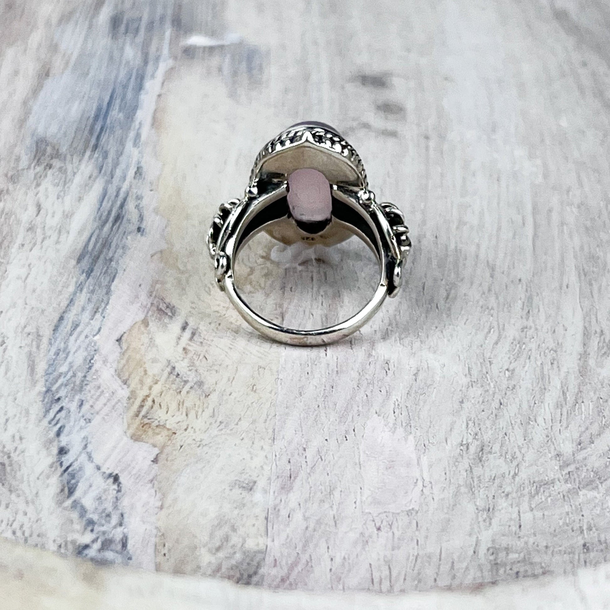 Rose Quartz Ring in Sterling Silver for Self Love and Feminine Energy Spiritual Gift for Her - Crystals for everyone • Crystals And Cord