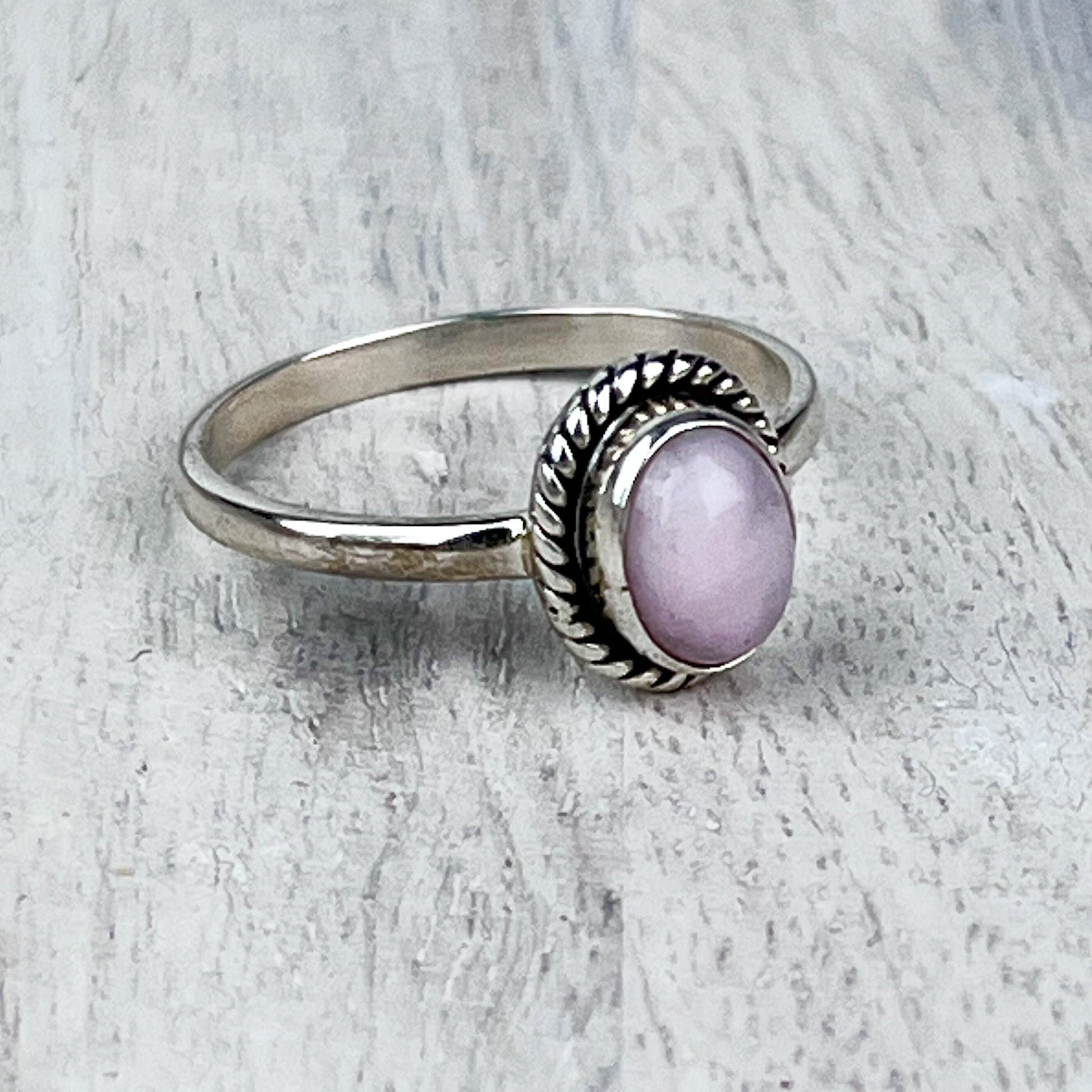 Pink Opal Gemstone .925 Sterling Silver Ring - Crystals for everyone • Crystals And Cord
