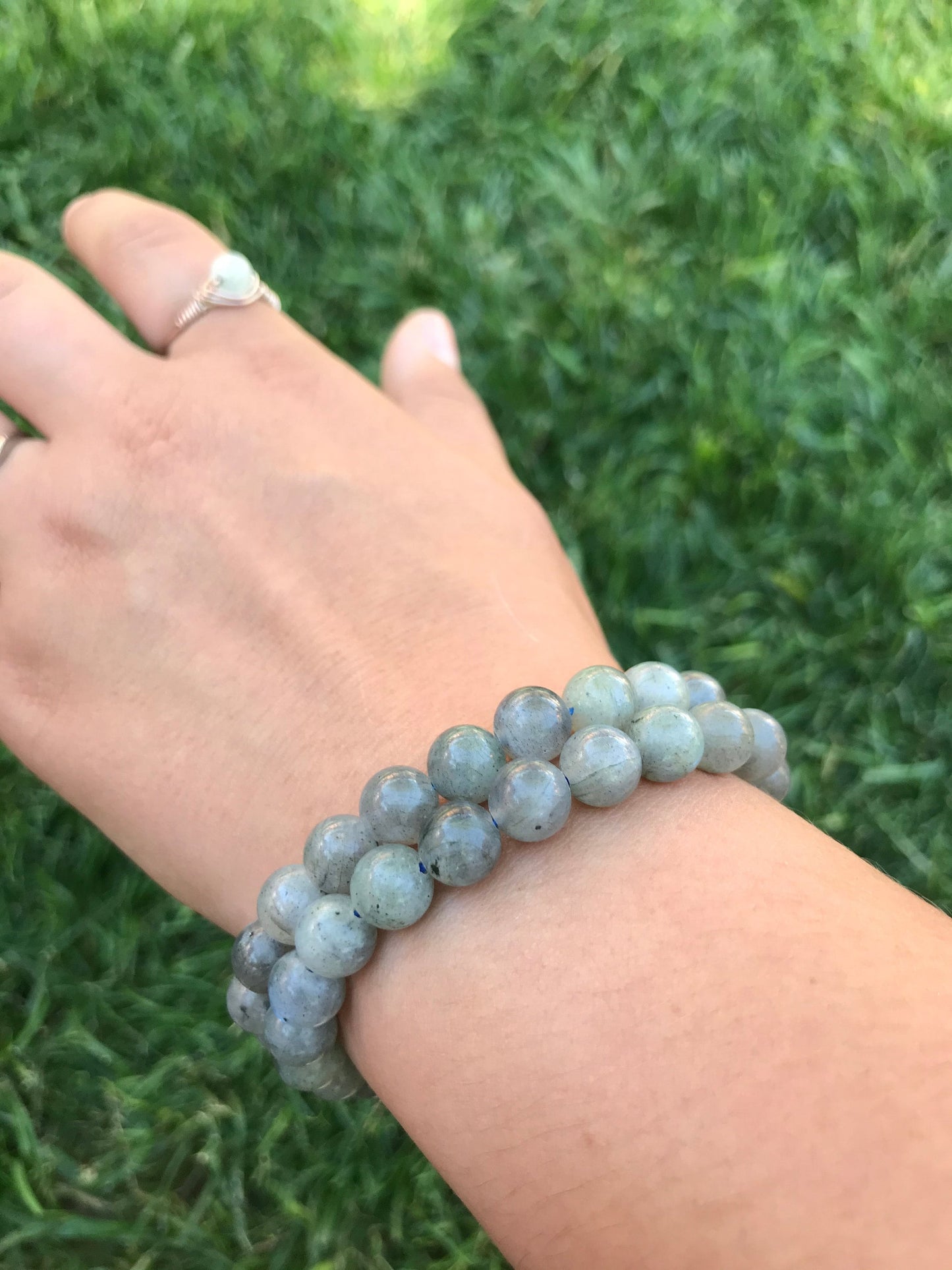Labradorite Crystal Bracelet with 8mm Beads for Intuition Transformation and Energy Protection Mystic Jewelry for Dreamers and Seekers - Crystals for everyone • Crystals And Cord