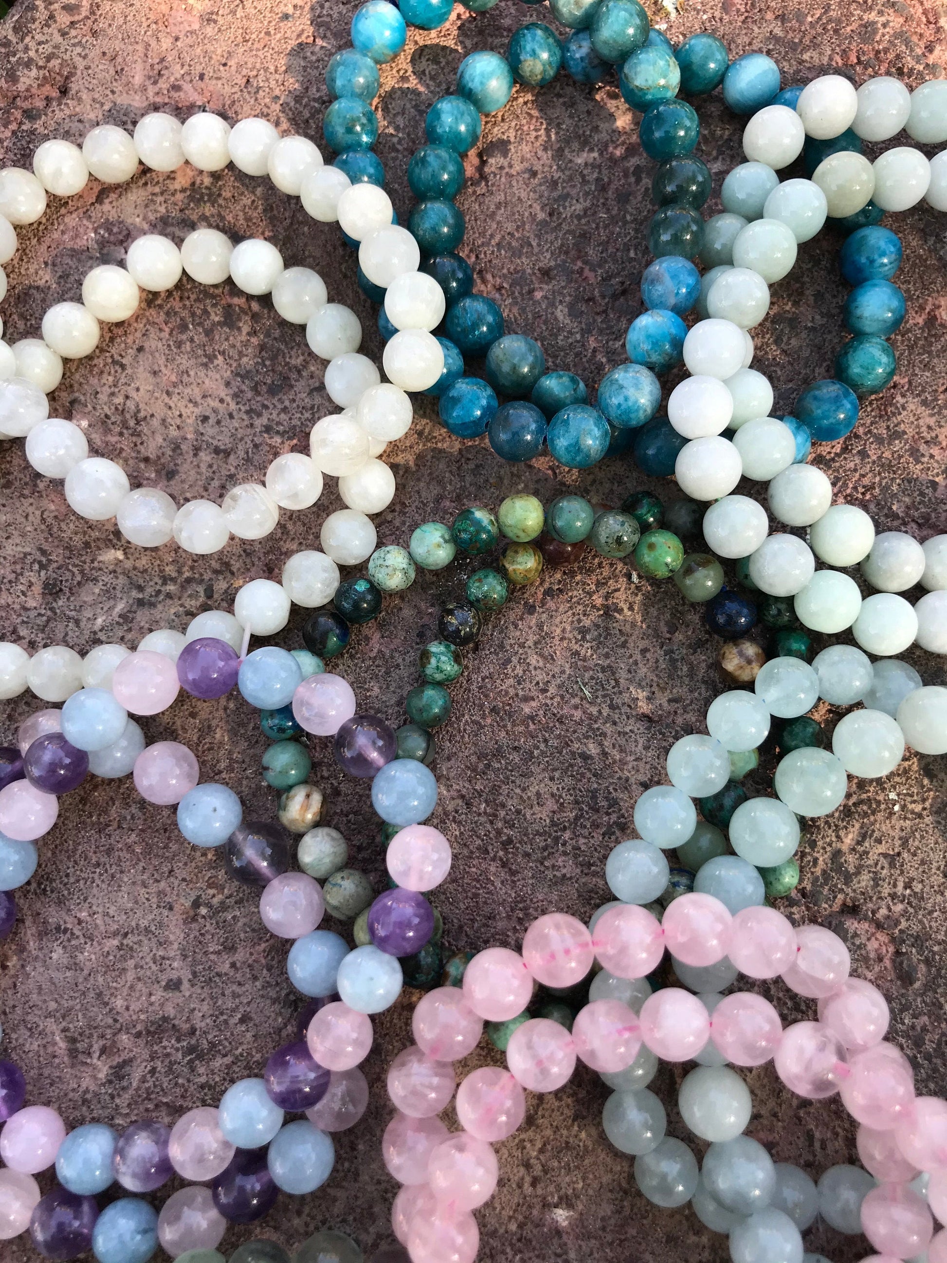 8mm White Moonstone Gemstone Beaded Bracelet, Elegant Natural Gemstone Beads, Calming Energy Accessory, Healing Crystals and Stones Jewelry - Crystals for everyone • Crystals And Cord