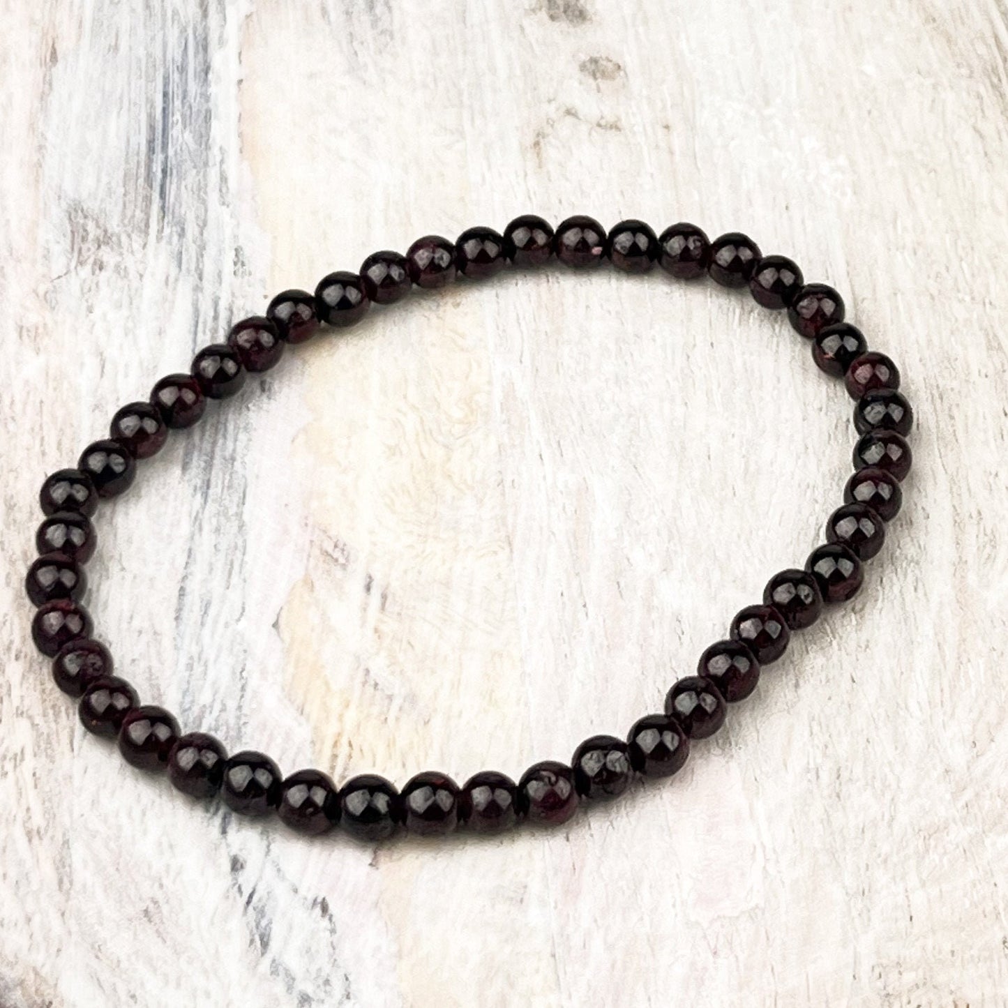 Garnet Gemstone Bracelet 4mm Beautiful LOVE stone also known to attract success - Crystals for everyone • Crystals And Cord