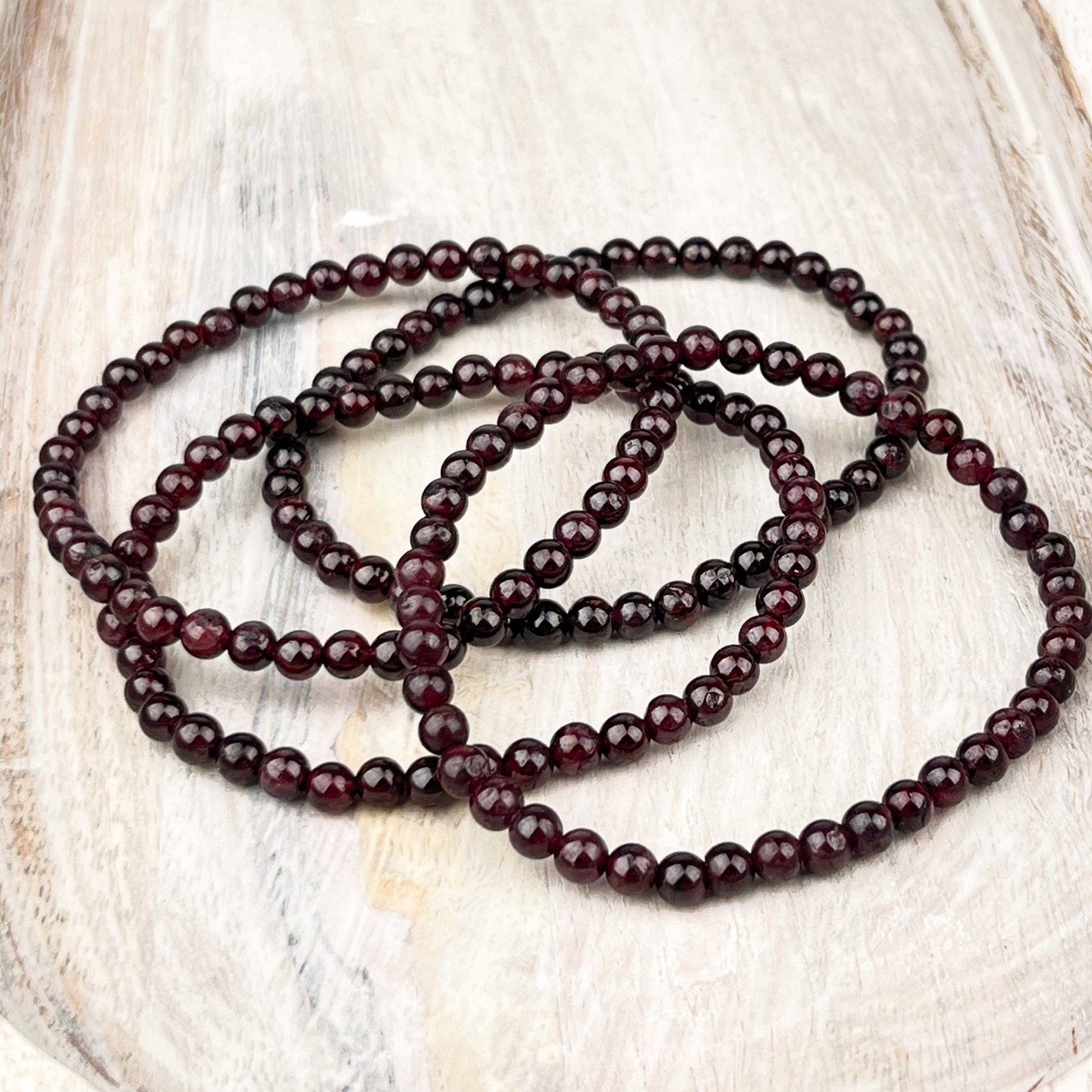 Garnet Gemstone Bracelet 4mm Beautiful LOVE stone also known to attract success - Crystals for everyone • Crystals And Cord