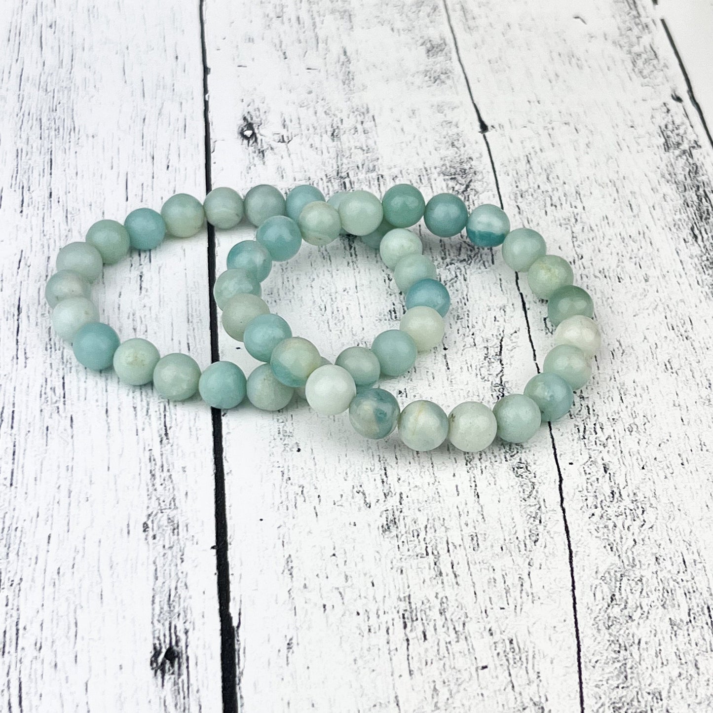 Amazonite Gemstone Beaded Bracelet, Elegant Natural Gemstone 8mm Beads, Calming Energy Accessory, Healing Crystals and Stones Jewelry - Crystals for everyone • Crystals And Cord