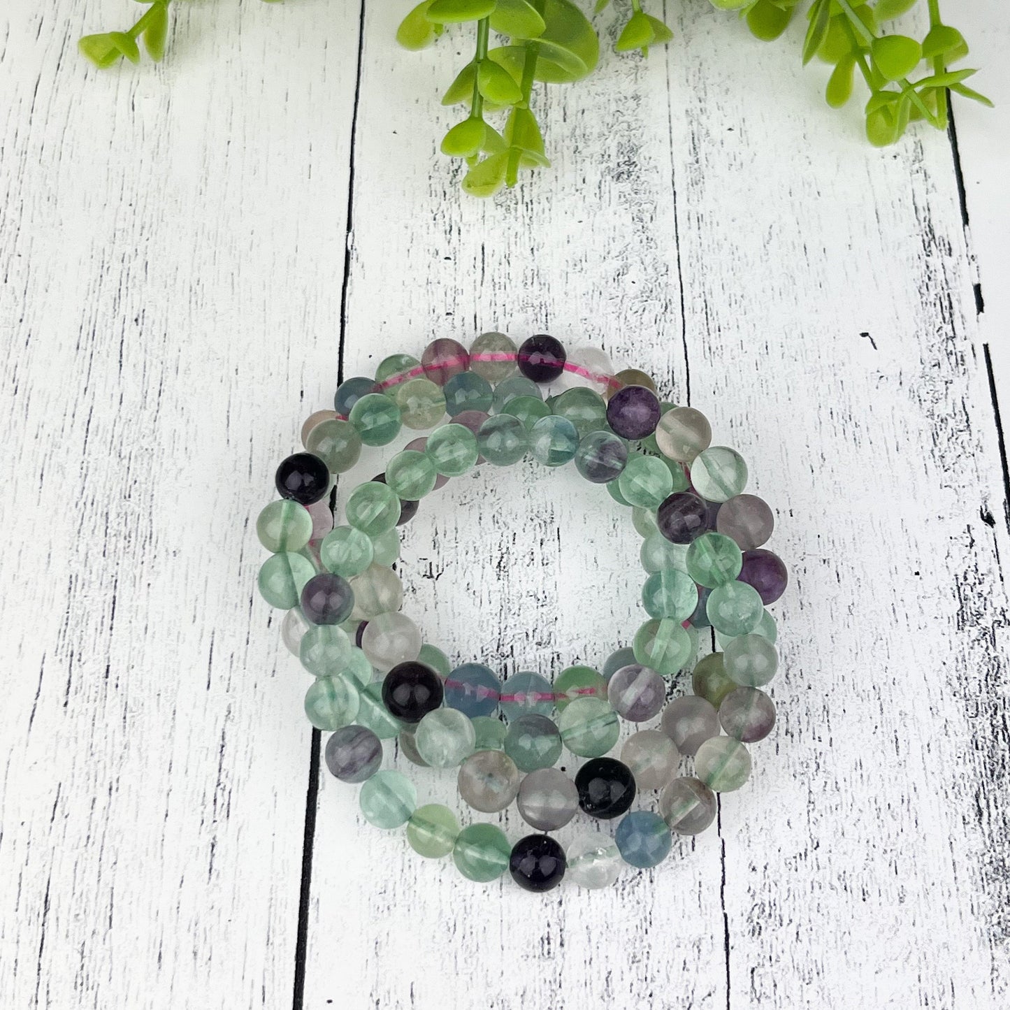Fluorite Bead Bracelet – Natural Healing Crystal Stretch Bracelet for Clarity & Focus – Elastic Gemstone Jewelry Gift - Crystals for everyone • Crystals And Cord