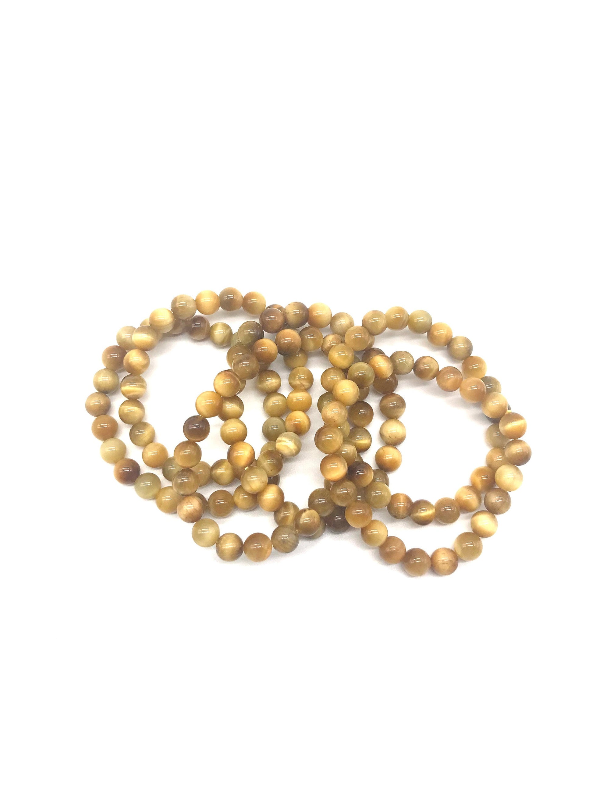 ATTRACT WEALTH & SUCCESS with Tiger Eye Gemstone Bracelet - 8mm Stone Beads for Creativity, Confidence -Grounding Energy - Crystals for everyone • Crystals And Cord