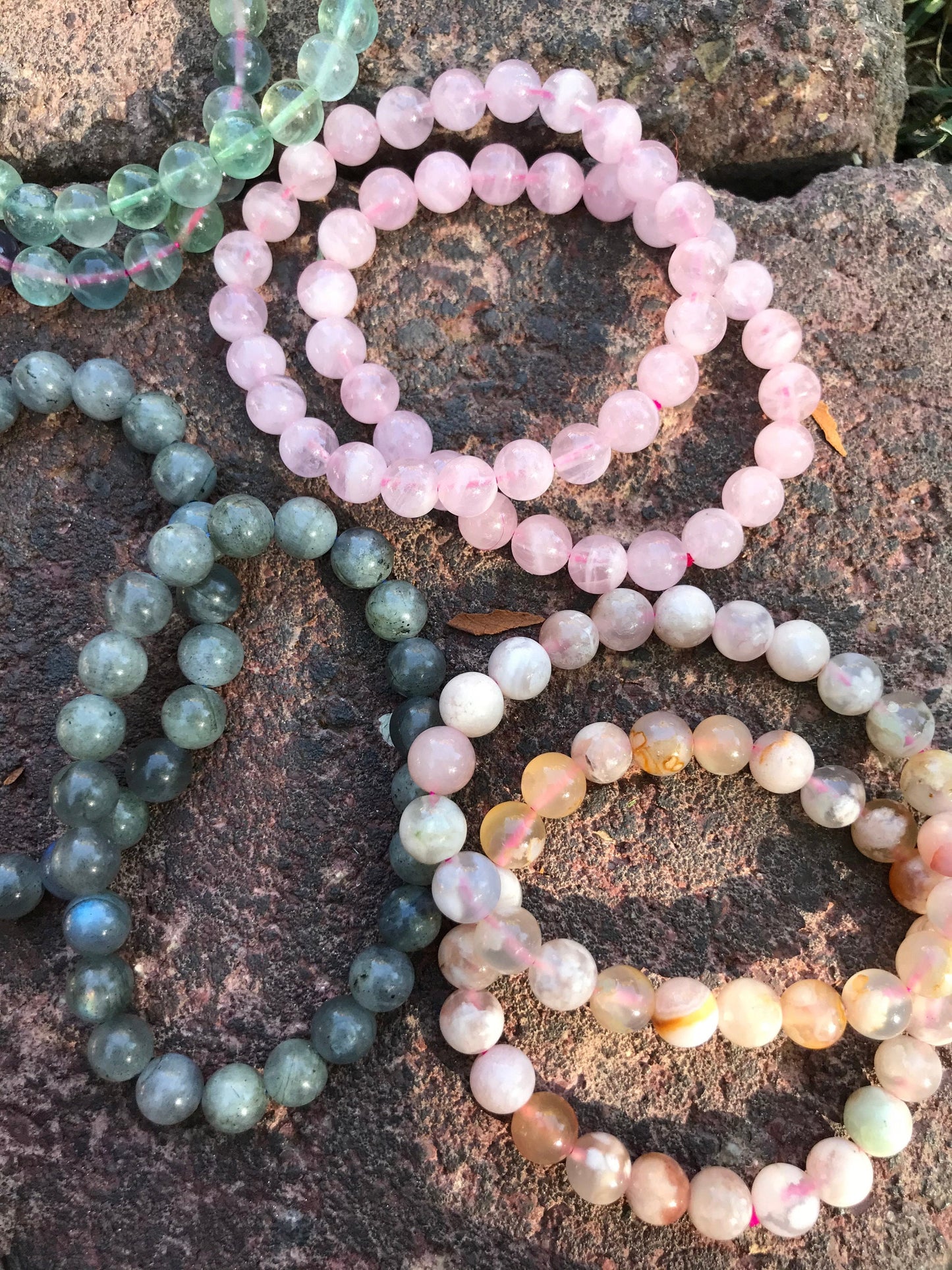 Flower Agate Bracelet for Women – 8mm Natural Gemstone Beads – Stretch Crystal Bracelet for Growth, Healing, and Inner Peace - Crystals for everyone • Crystals And Cord