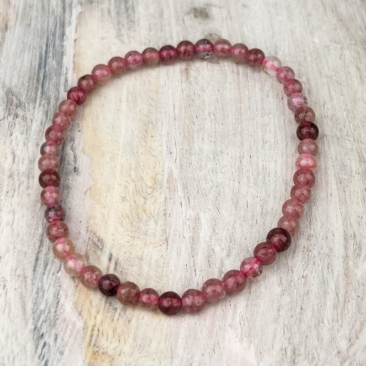 Red Aventurine Bracelet 4mm Beads • Crystal Healing Stretch Bracelet • Small Gemstone Bracelet • Energy Jewelry • Root Chakra Gift - Crystals for everyone • Crystals And Cord