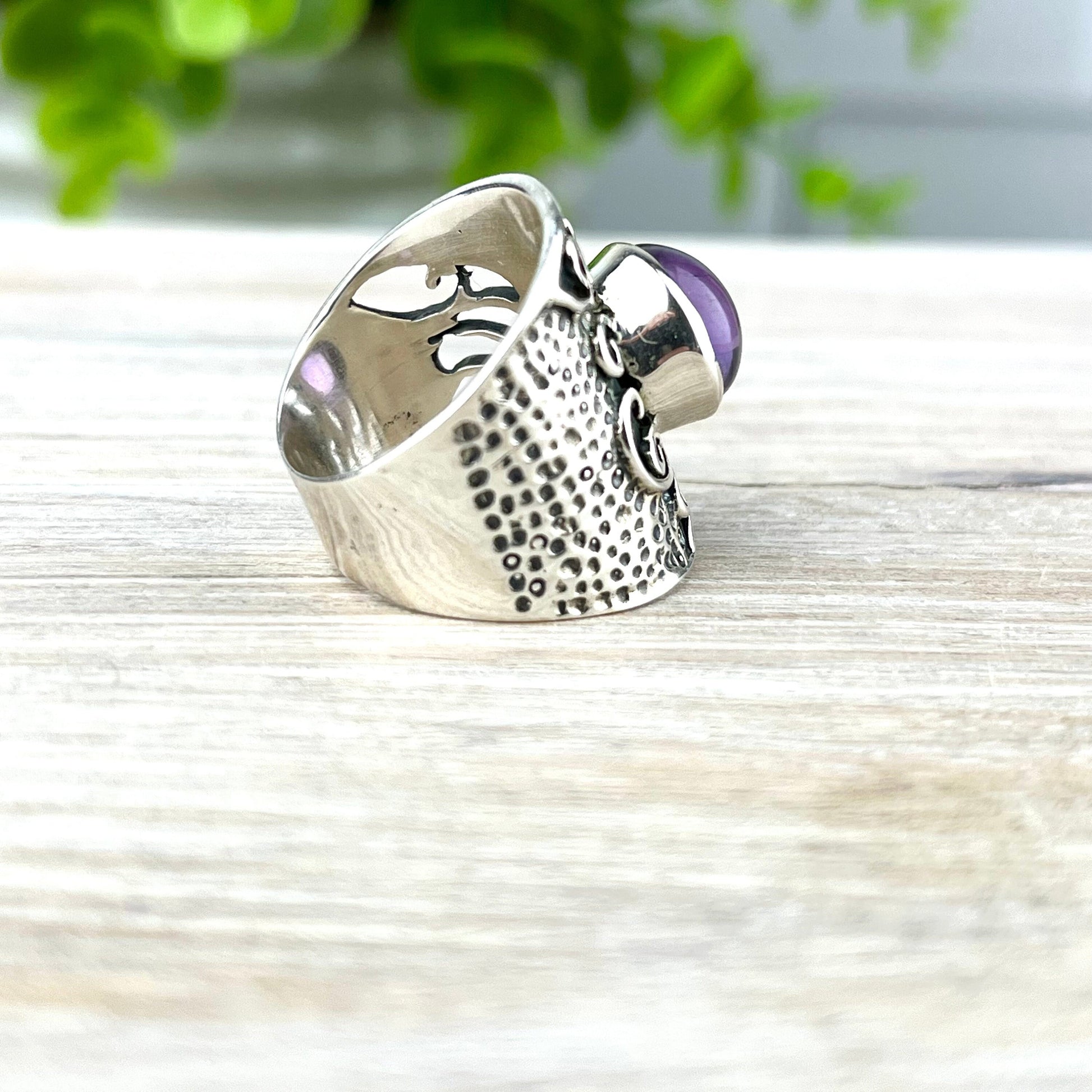 Amethyst Ring Sterling Silver Size 7 • Natural Purple Gemstone Ring • February Birthstone • Crystal Healing Jewelry • Gift for Her - Crystals for everyone • Crystals And Cord