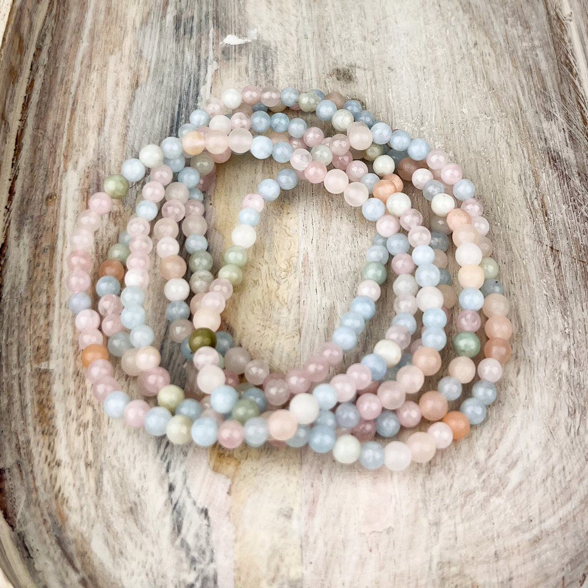 Morganite Bracelet · 4mm Dainty Bead Bracelet · Crystal Jewelry for Self Love & Healing · Gift-Ready Crystal Bracelet
