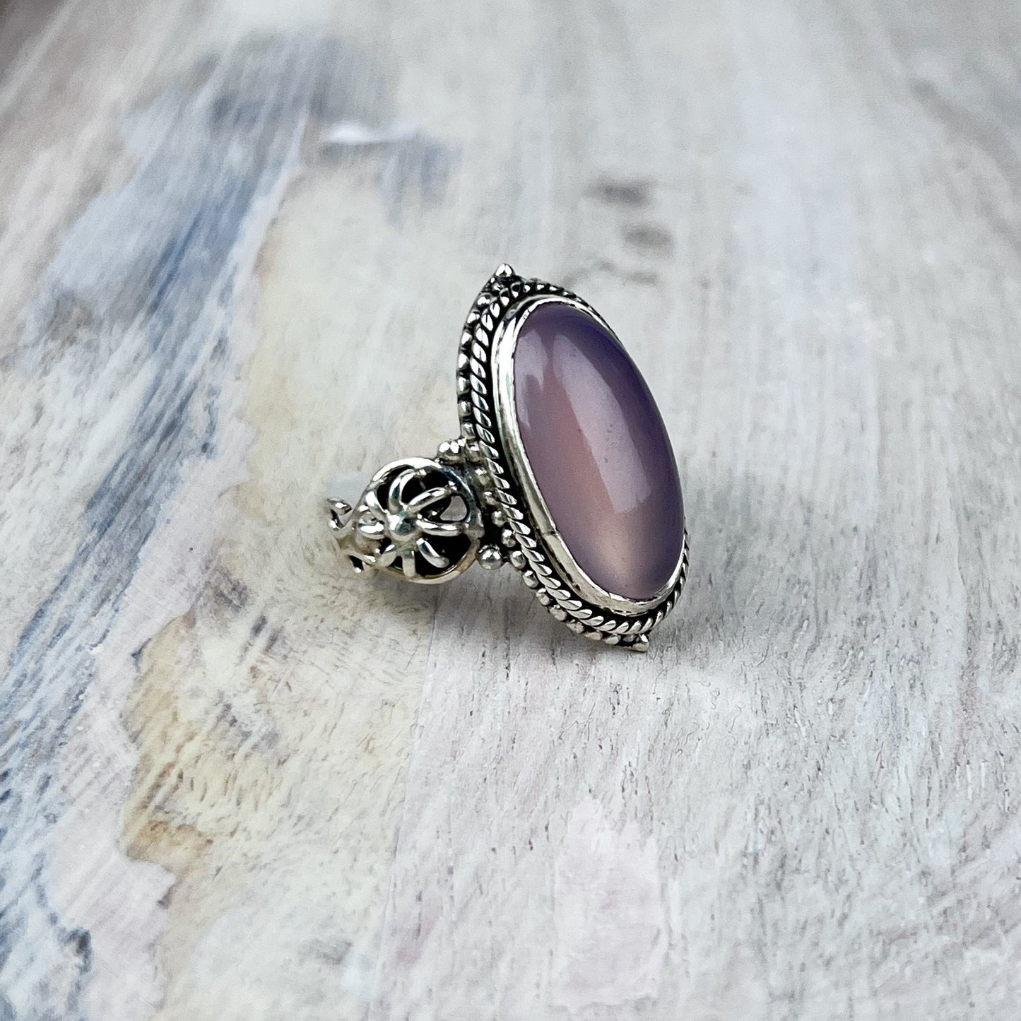 Rose Quartz Ring in Sterling Silver for Self Love and Feminine Energy Spiritual Gift for Her - Crystals for everyone • Crystals And Cord